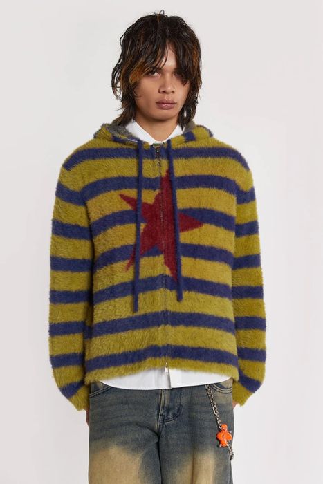 Jaded London SONIC STRIPE KNIT HOODIE | Grailed