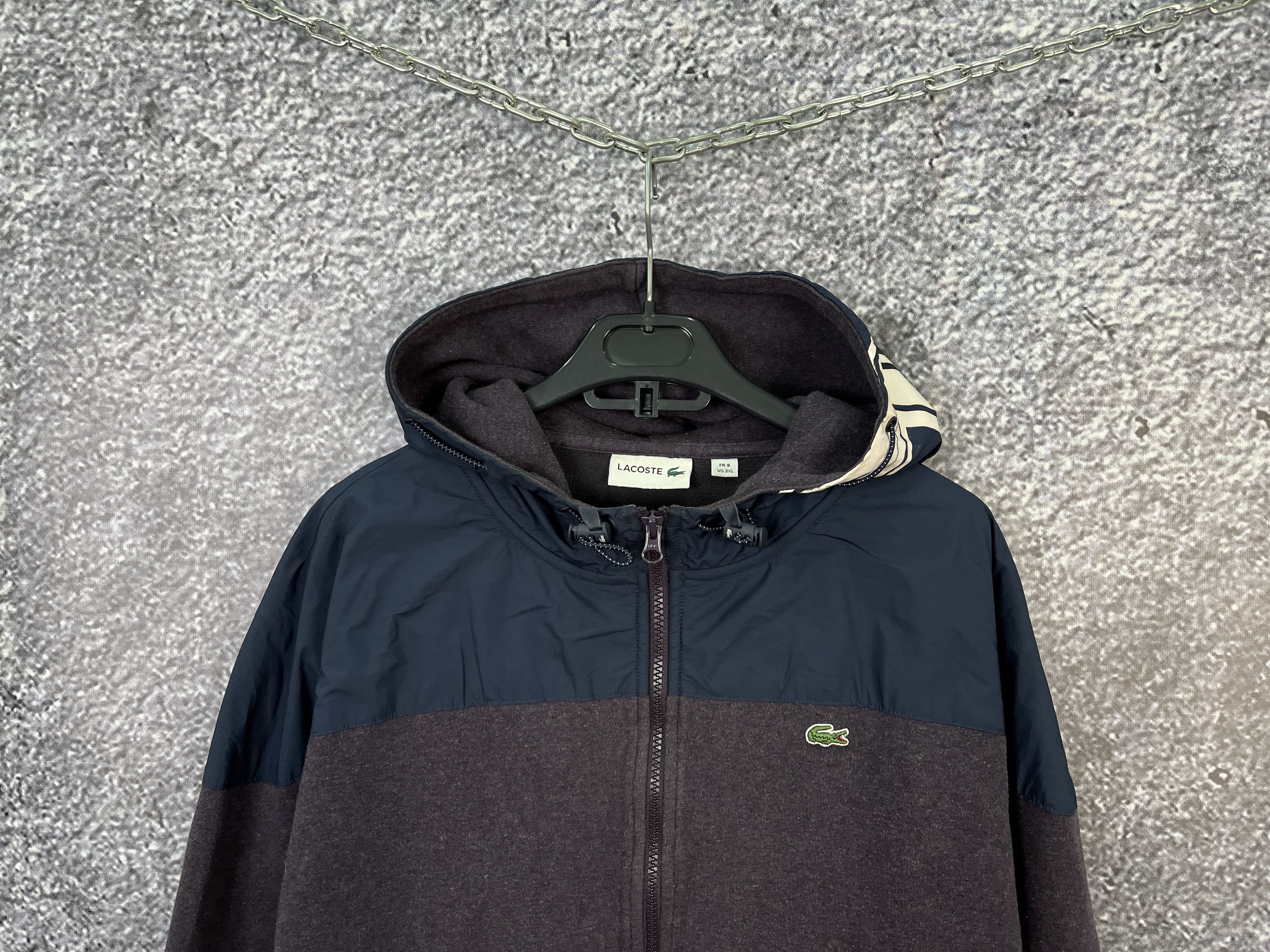 Lacoste Lacoste Colorblock Zip Hoodie Nylon Panel Crocodile Logo 3XL Size US XXL / EU 58 / 5 - 2 Thumbnail