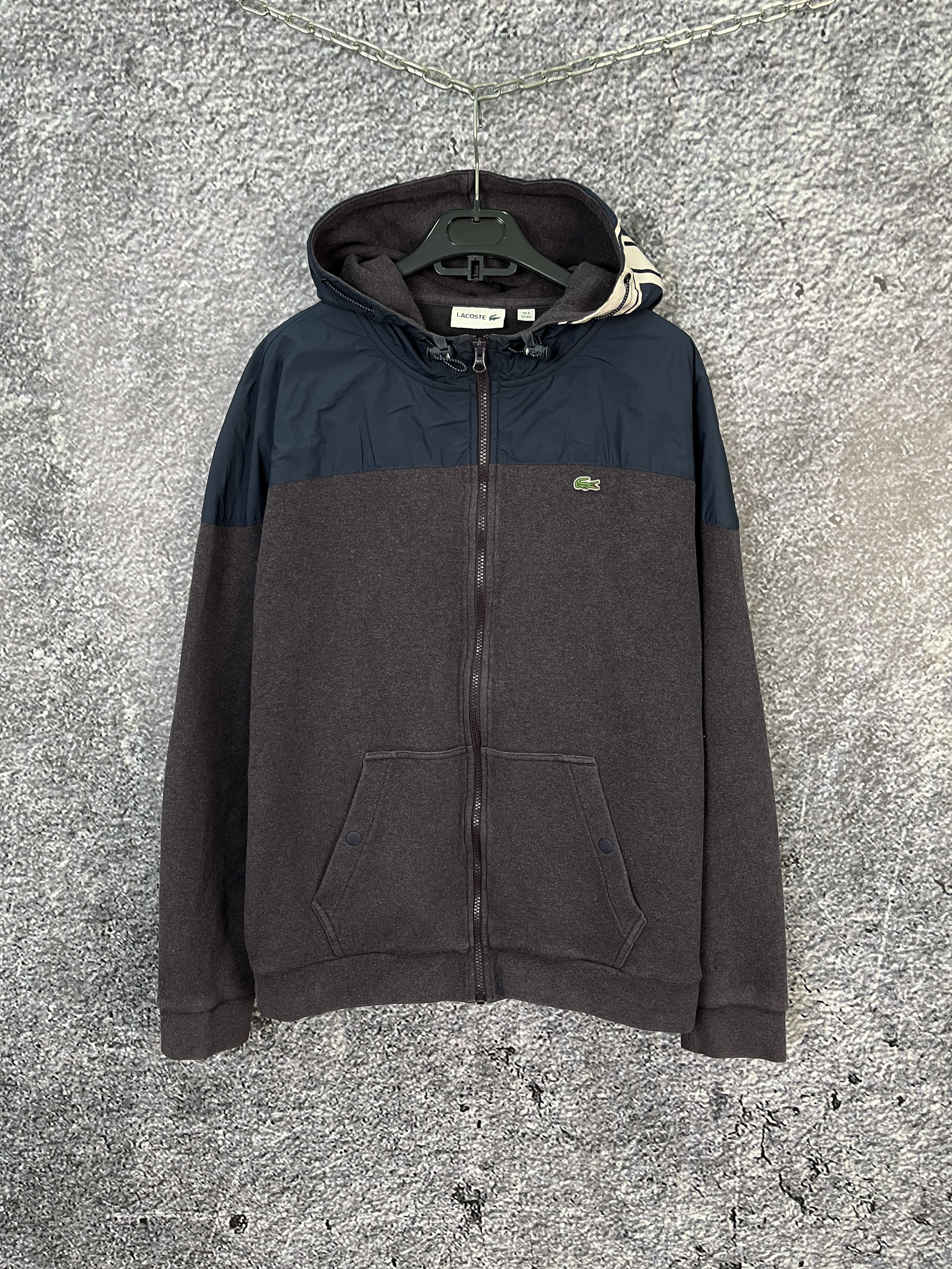 Lacoste Lacoste Colorblock Zip Hoodie Nylon Panel Crocodile Logo 3XL Size US XXL / EU 58 / 5 - 1 Thumbnail
