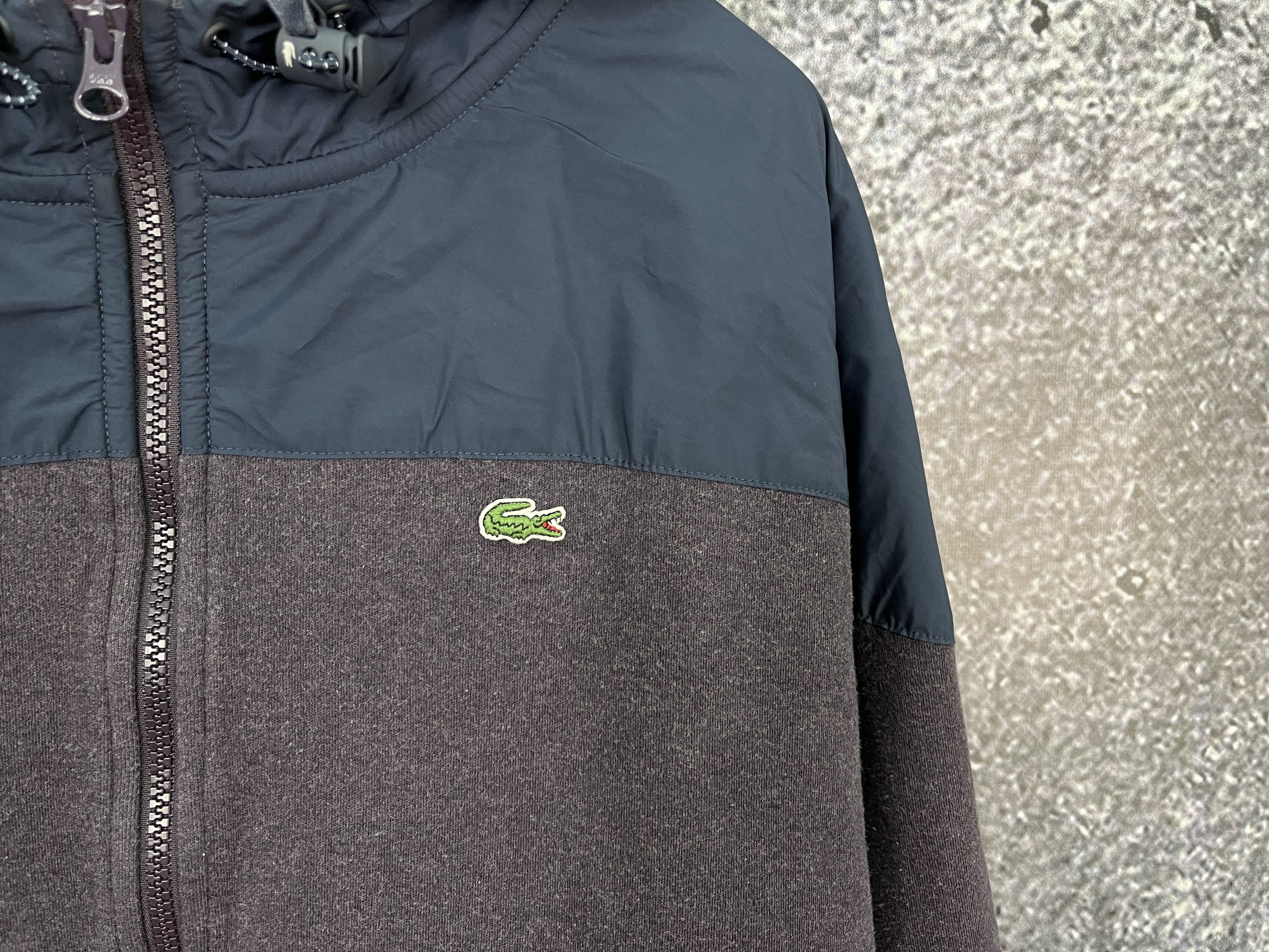 Lacoste Lacoste Colorblock Zip Hoodie Nylon Panel Crocodile Logo 3XL Size US XXL / EU 58 / 5 - 4 Thumbnail