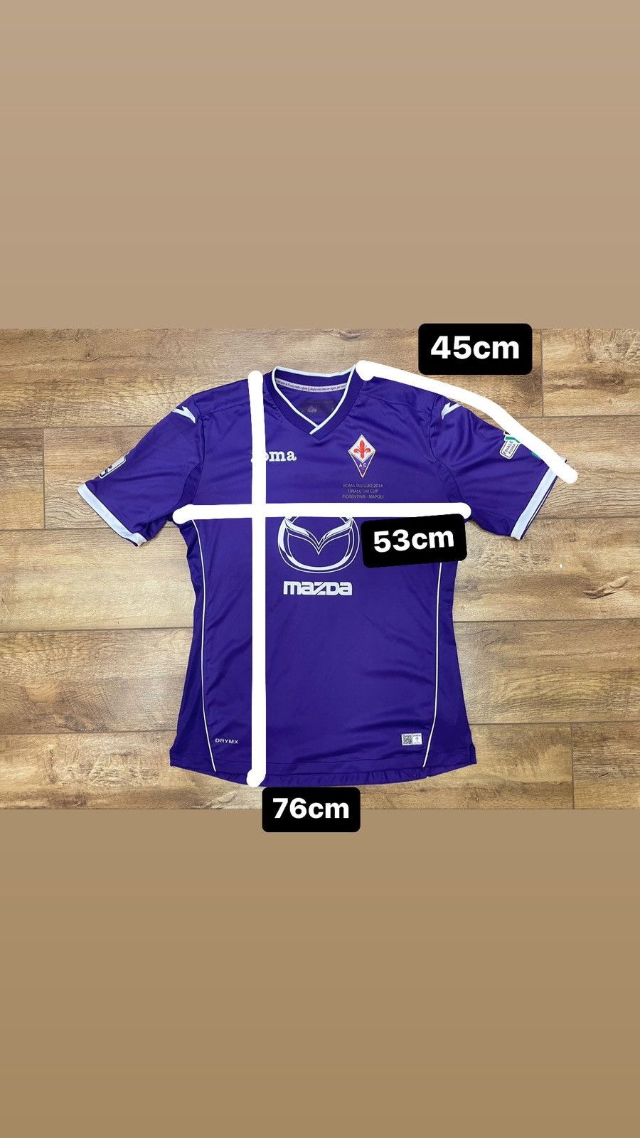 Joma Joma Fiorentina Juventus Soccer Jersey Size US L / EU 52-54 / 3 - 10 Thumbnail