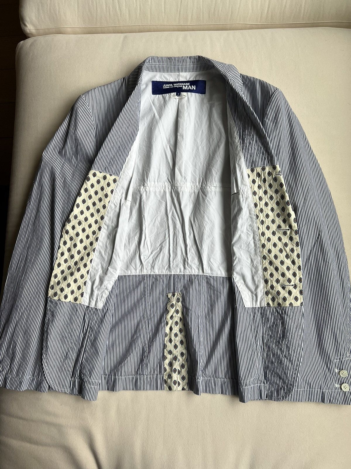 Comme des Garcons Rare Junya Watanabe x CDG Pinstriped Seersucker Blazer Size 36R - 2 Thumbnail