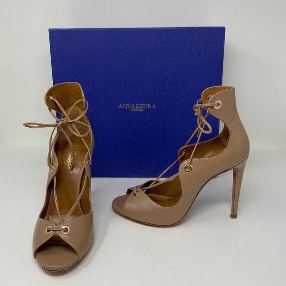 Aquazzura Tango 105 Sandal Leather Strappy High Heels Stilet