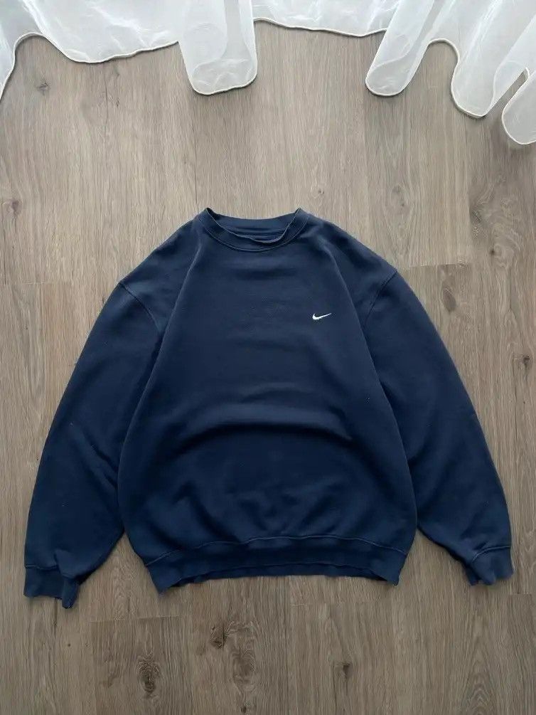 Vintage Sweatshirt Nike Blue Big Logo Y2k