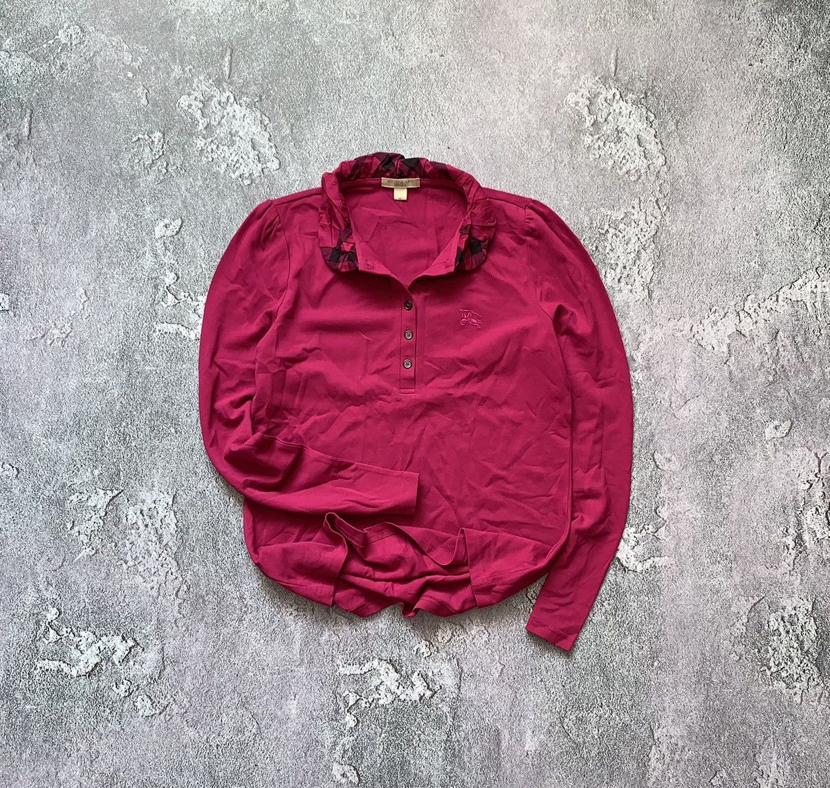 Burberry × Designer Burberry Brit M pink long sleeve button up sweatshirt polo Size M / US 6-8 / IT 42-44 - 1 Thumbnail