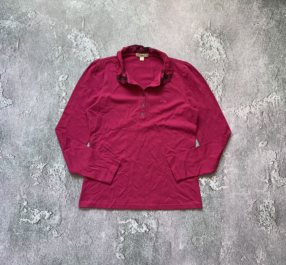 Burberry × Designer Burberry Brit M pink long sleeve button up sweatshirt polo Size M / US 6-8 / IT 42-44 - 2 Thumbnail