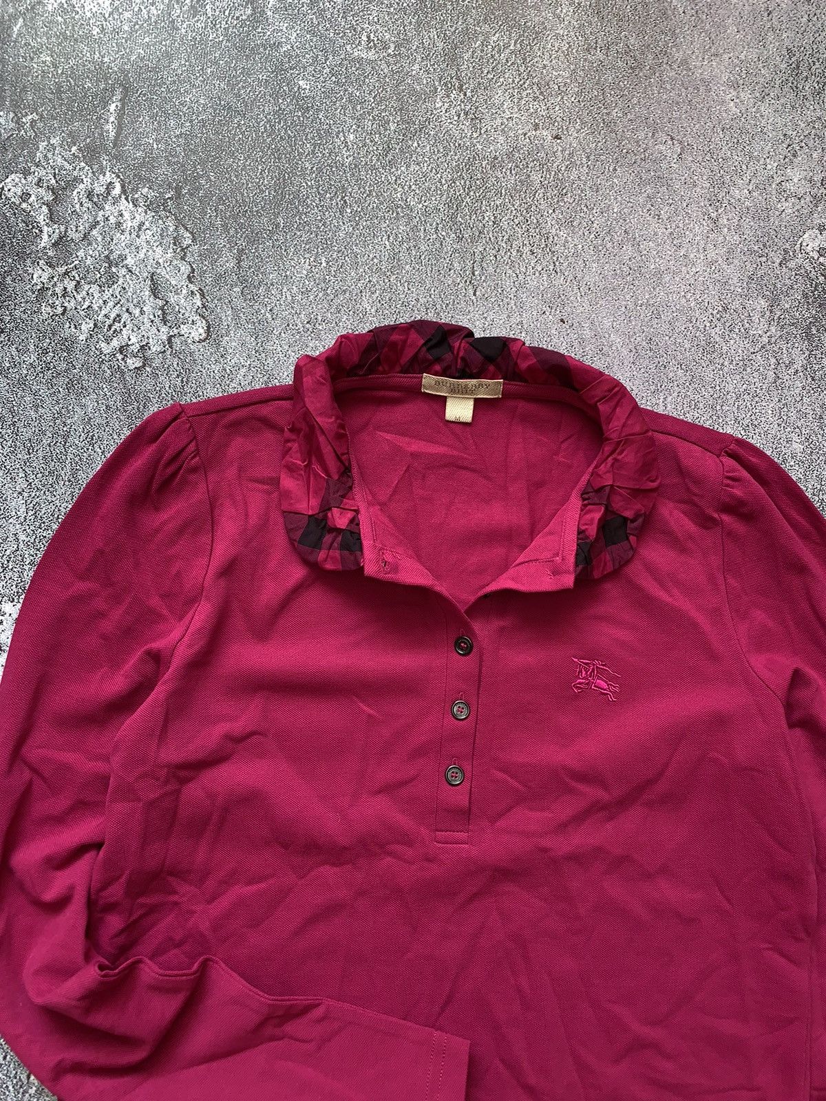 Burberry × Designer Burberry Brit M pink long sleeve button up sweatshirt polo Size M / US 6-8 / IT 42-44 - 5 Thumbnail