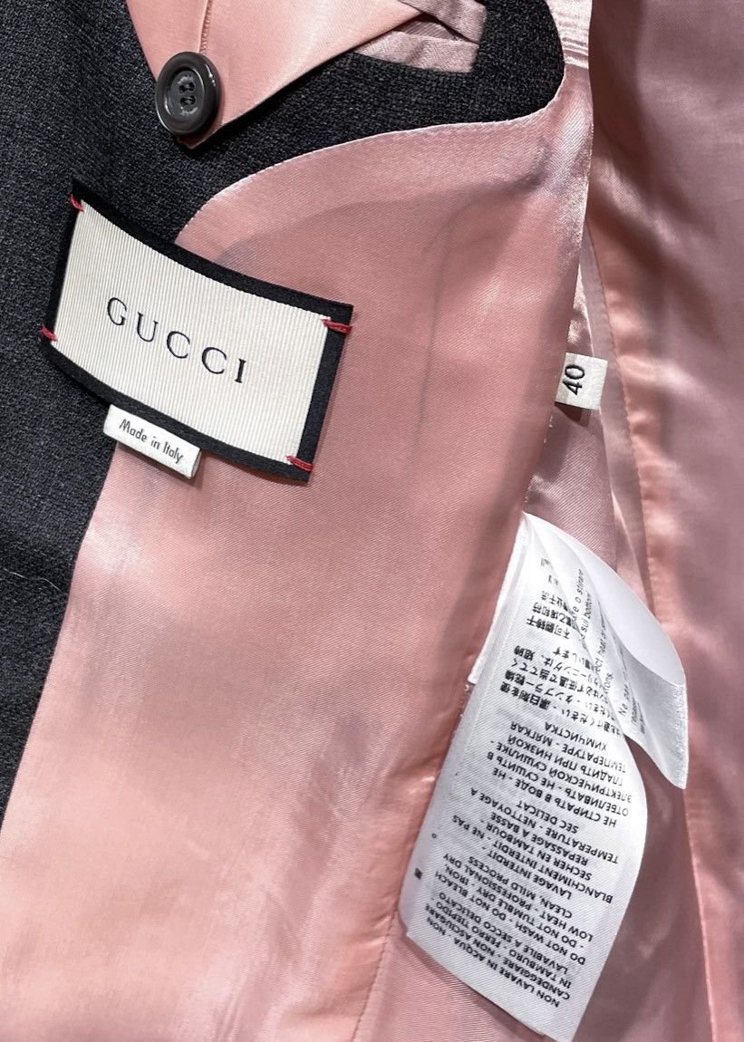Gucci Gucci Grey Double Breasted Long Boyfriend Blazer Size S / US 4 / IT 40 - 7 Thumbnail