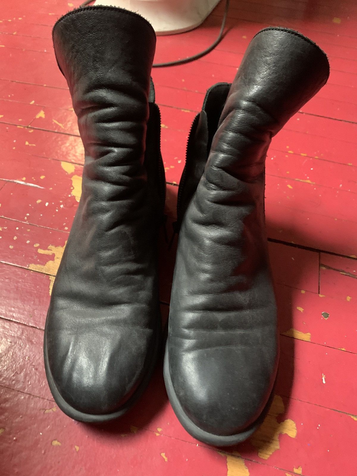 John Fluevog Leather zip boots rubber sole | Grailed