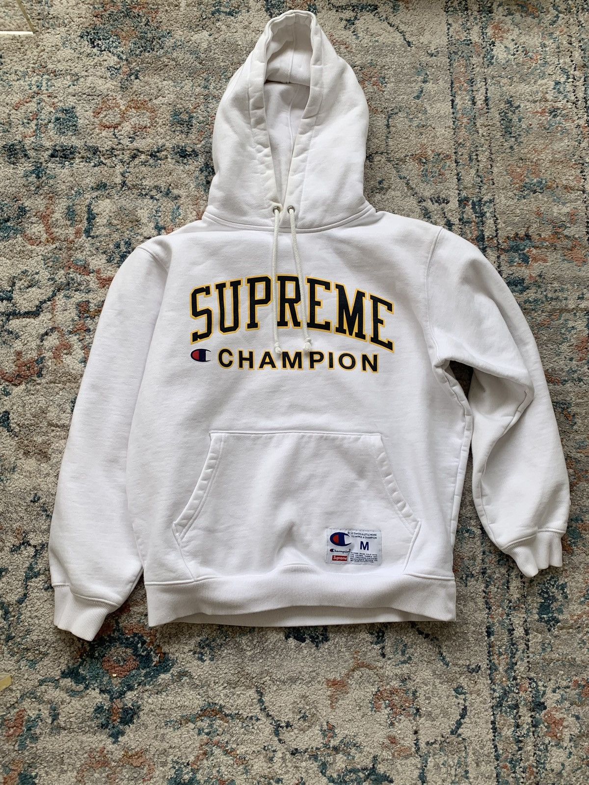 image of Champion Pullover Hoodie in White, Men's (Size Medium)