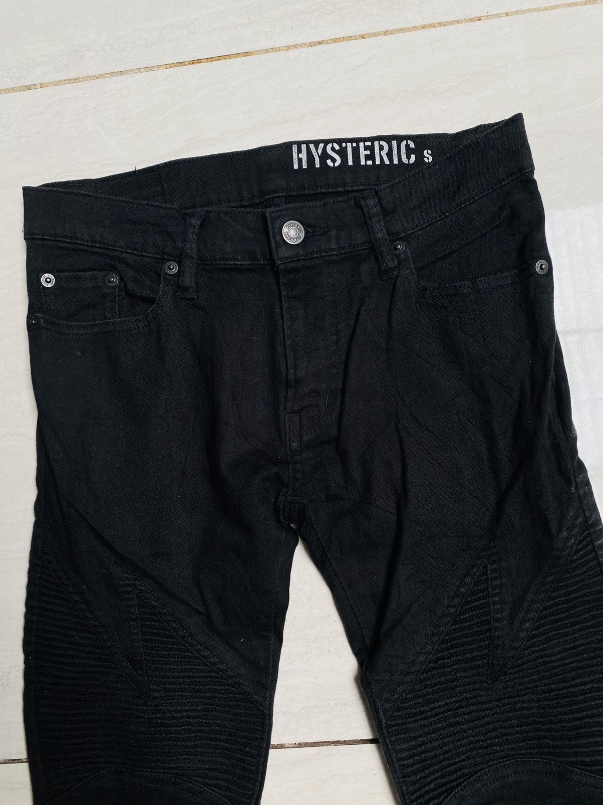 Hysteric Glamour Hysteric Glamour Black Denim Biker Jeans Size 29" - 2 Thumbnail