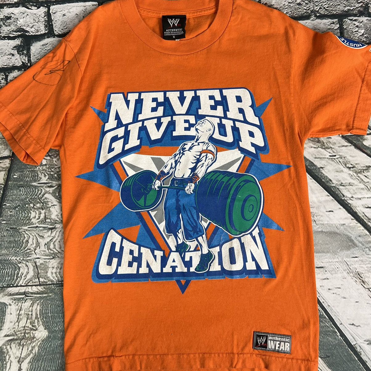 Streetwear × Vintage × WWE VTG John Cena Never Give UP Autographed ...