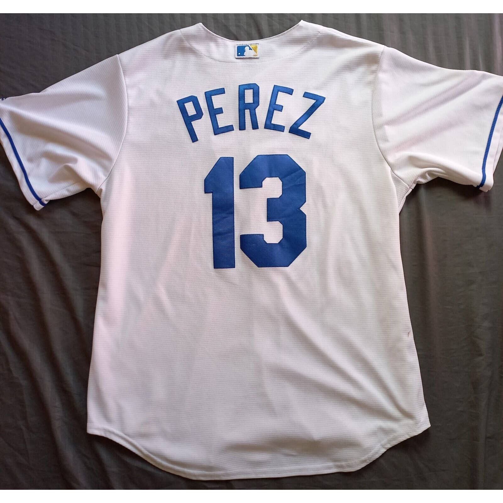 Salvador Perez Kansas City Royals 2015 Mens Med. White Majestic CoolBase  Jersey