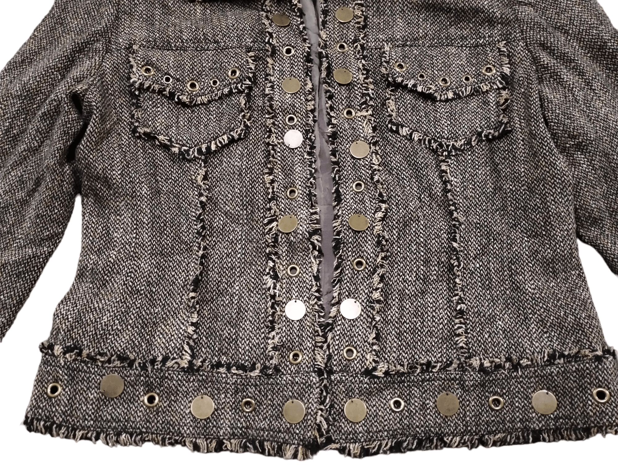 Japanese Brand Rare🔥Tweed Wool Jacket Style Size S / US 4 / IT 40 - 7 Thumbnail