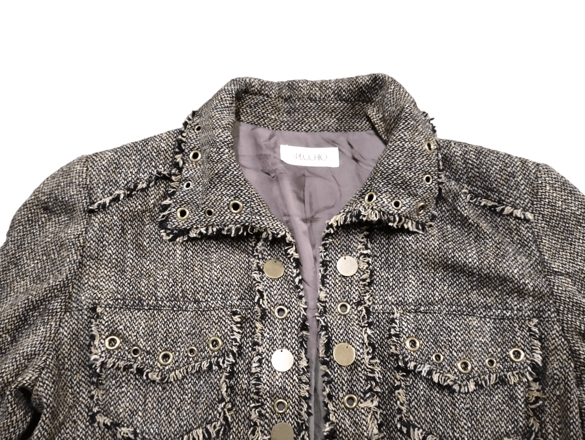 Japanese Brand Rare🔥Tweed Wool Jacket Style Size S / US 4 / IT 40 - 5 Thumbnail