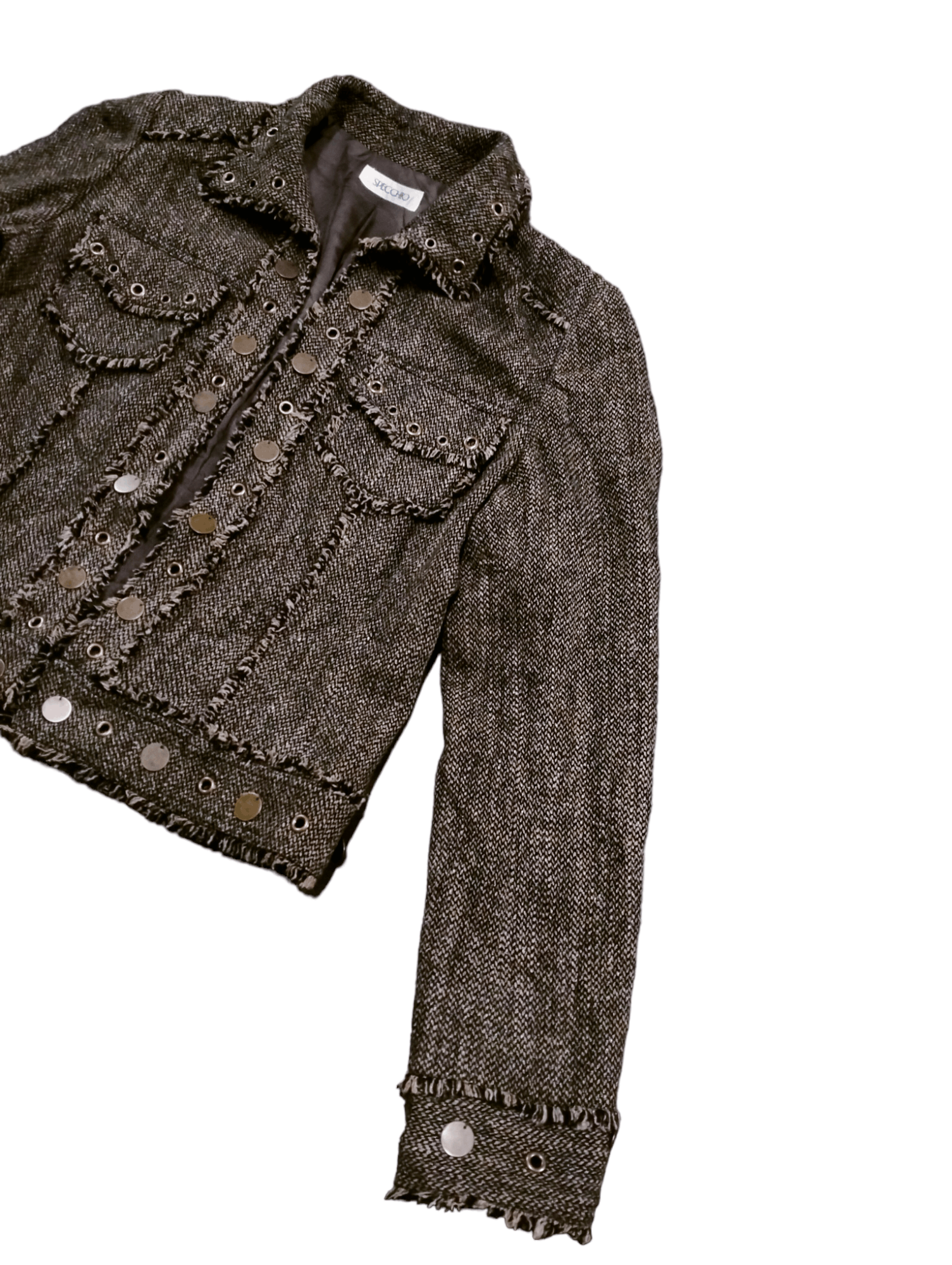 Japanese Brand Rare🔥Tweed Wool Jacket Style Size S / US 4 / IT 40 - 3 Thumbnail