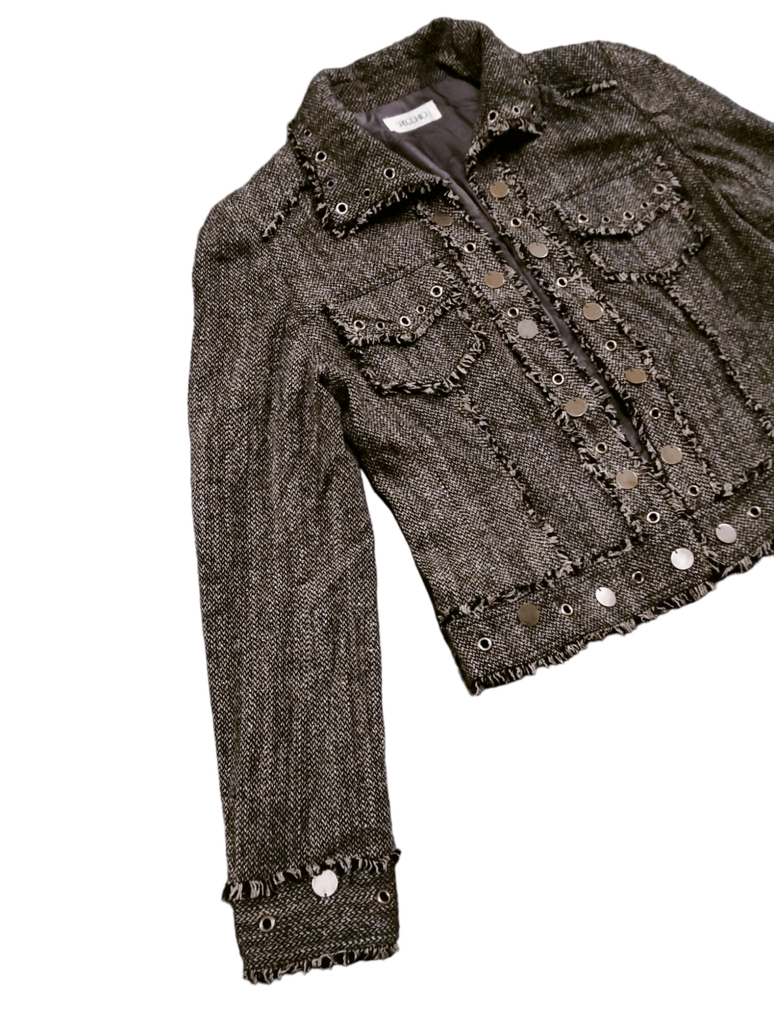 Japanese Brand Rare🔥Tweed Wool Jacket Style Size S / US 4 / IT 40 - 4 Thumbnail