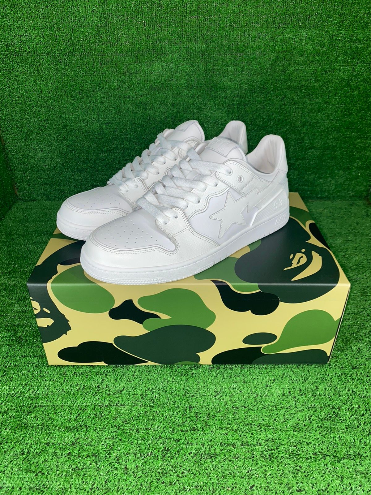 Pre-owned Bape Sk8 Sta 3 White Size 10 Shoes