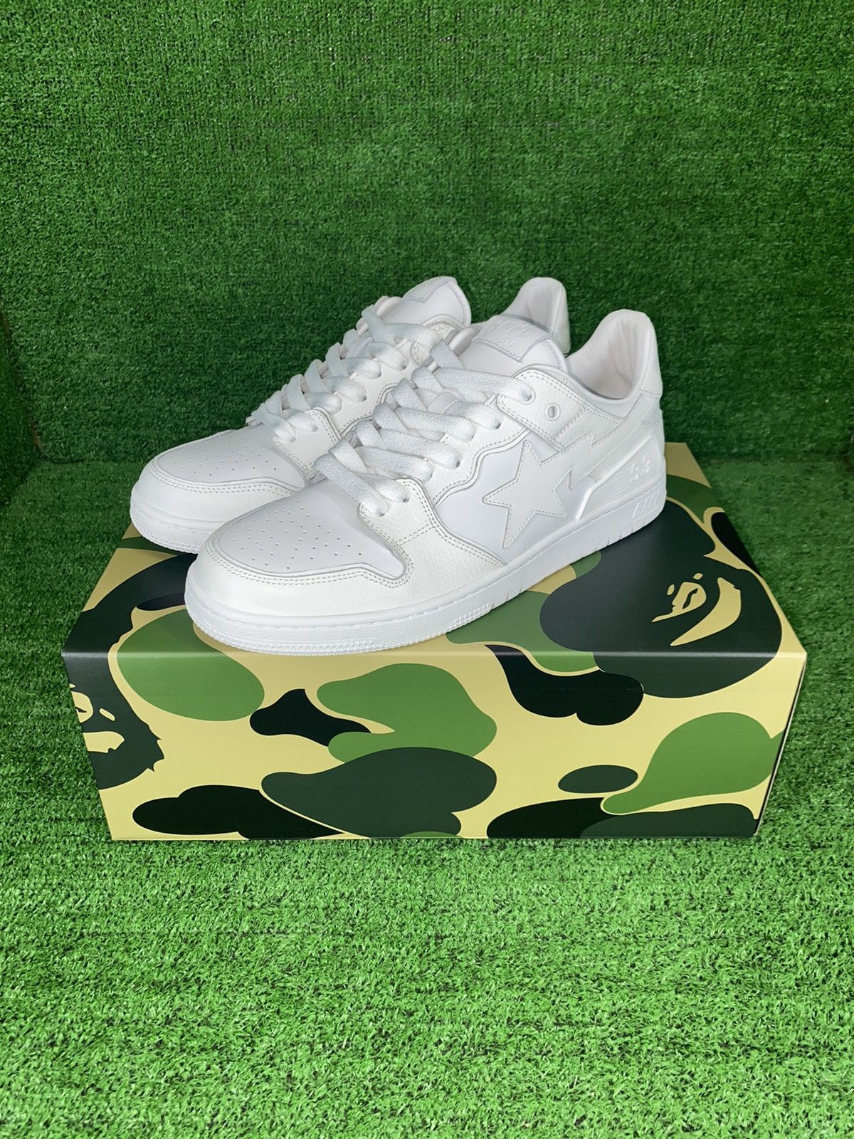 Pre-owned Bape Sk8 Sta 3 White Size 9 Shoes