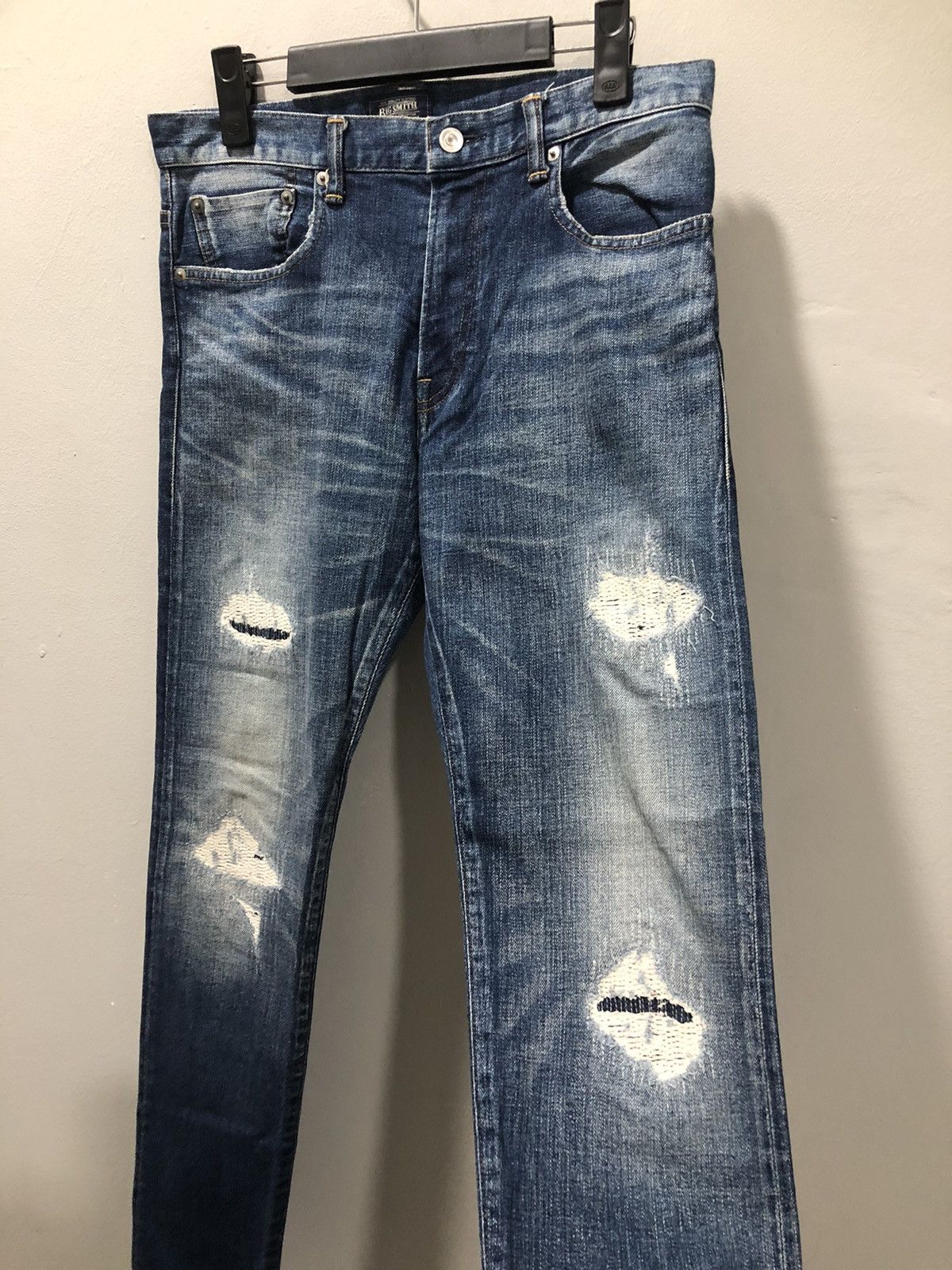 Japanese Brand Big Smith Ripped Selvedge Women Denim Pants Size 30" / US 8 / IT 44 - 5 Thumbnail