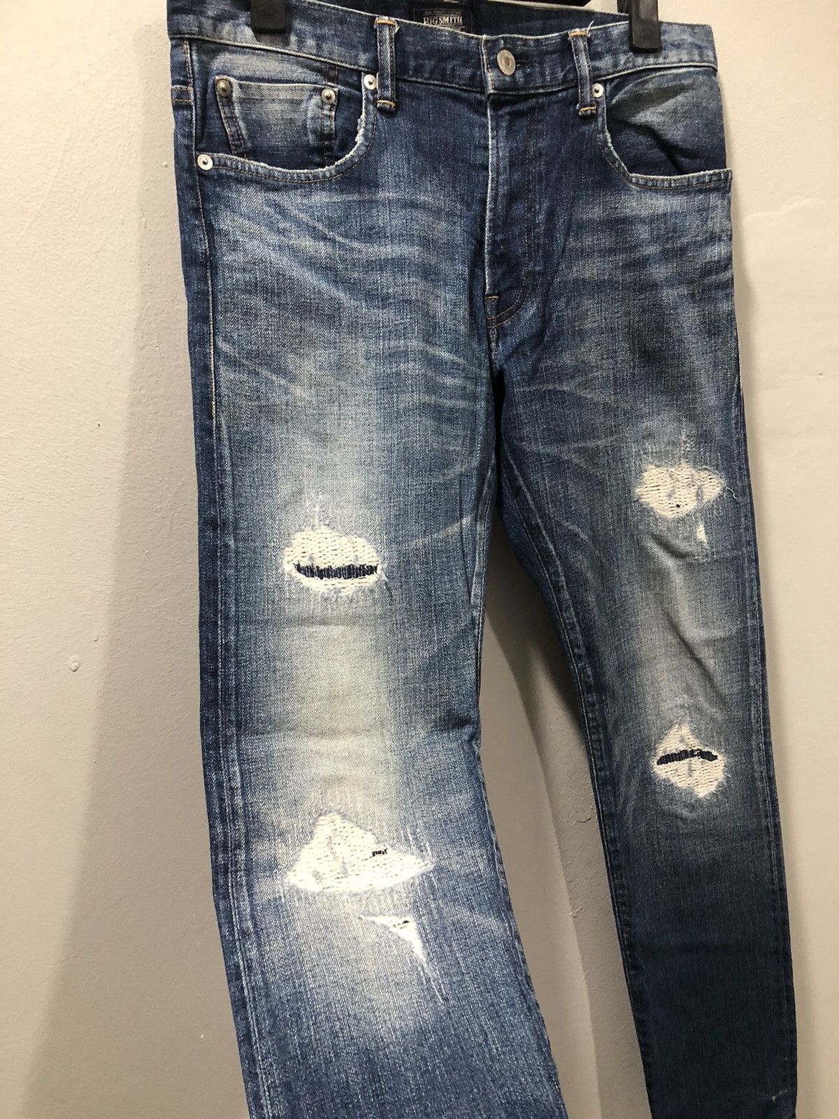 Japanese Brand Big Smith Ripped Selvedge Women Denim Pants Size 30" / US 8 / IT 44 - 3 Thumbnail