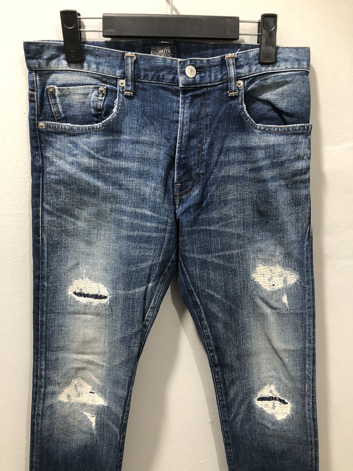 Japanese Brand Big Smith Ripped Selvedge Women Denim Pants Size 30" / US 8 / IT 44 - 4 Thumbnail