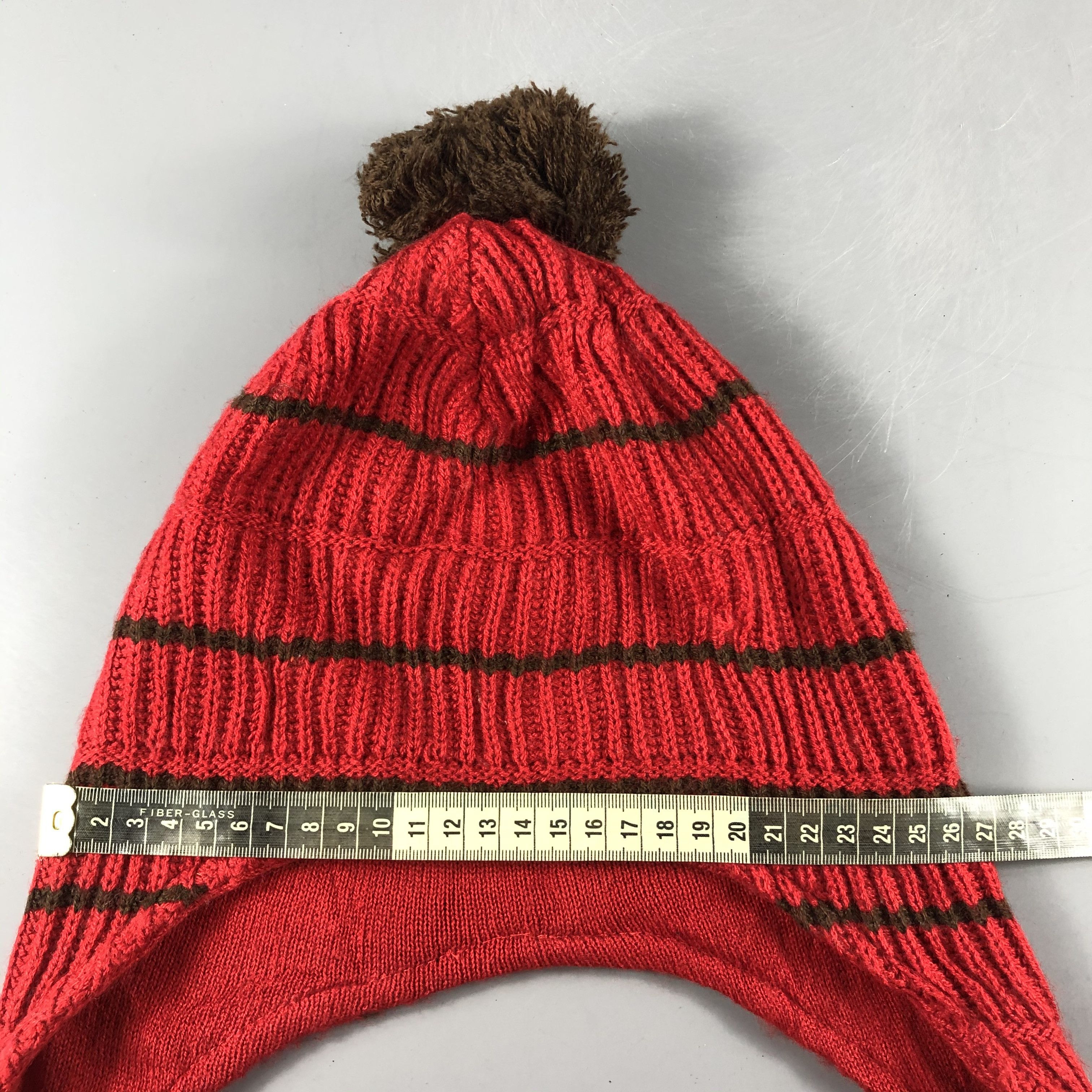 Japanese Brand × Vintage Japanese Brand Hats Earflap Beanie Stripe Snow Cap B1279 Size ONE SIZE - 4 Thumbnail