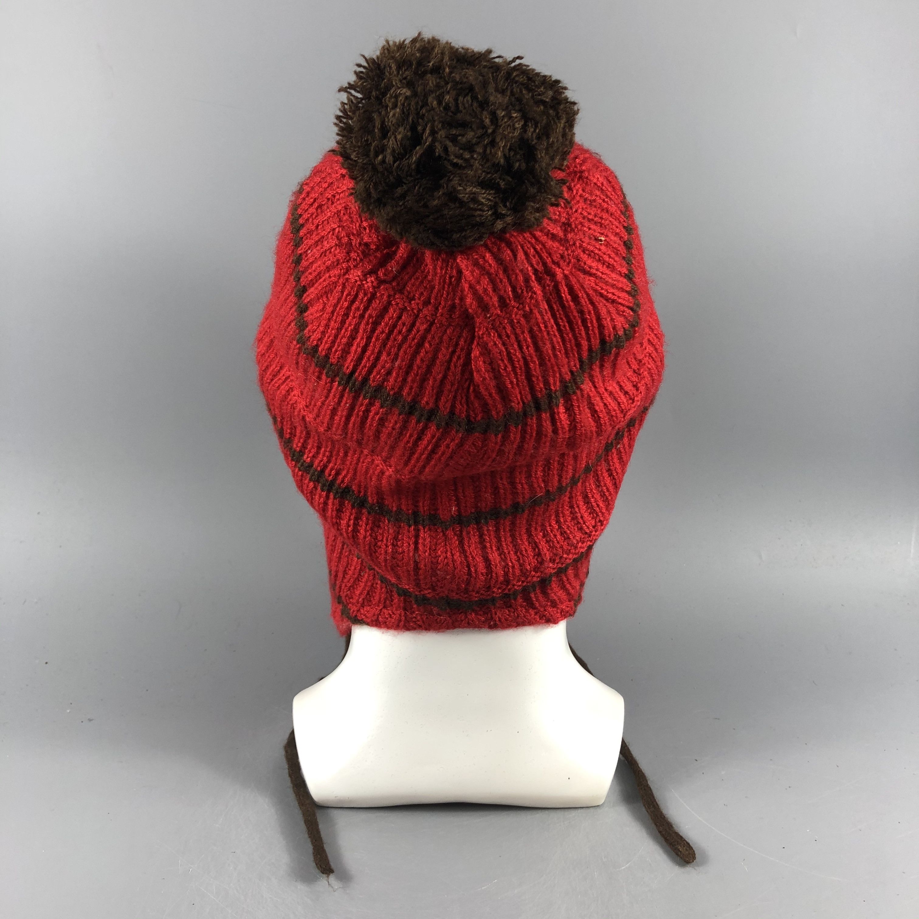 Japanese Brand × Vintage Japanese Brand Hats Earflap Beanie Stripe Snow Cap B1279 Size ONE SIZE - 3 Thumbnail