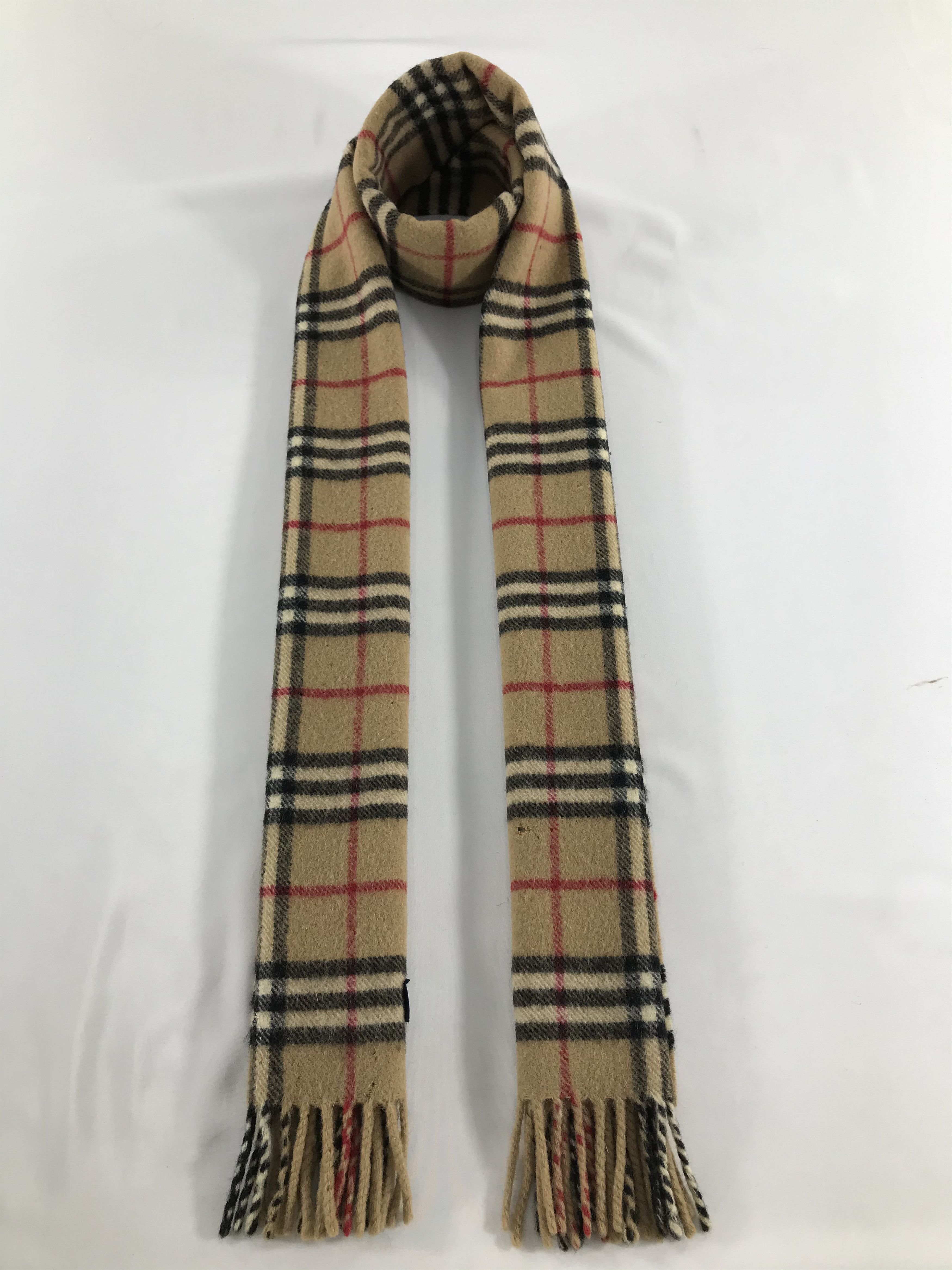 Burberry Burberrys Tan Nova Check Scarf Muffler Wool V435 Size ONE SIZE - 1 Thumbnail