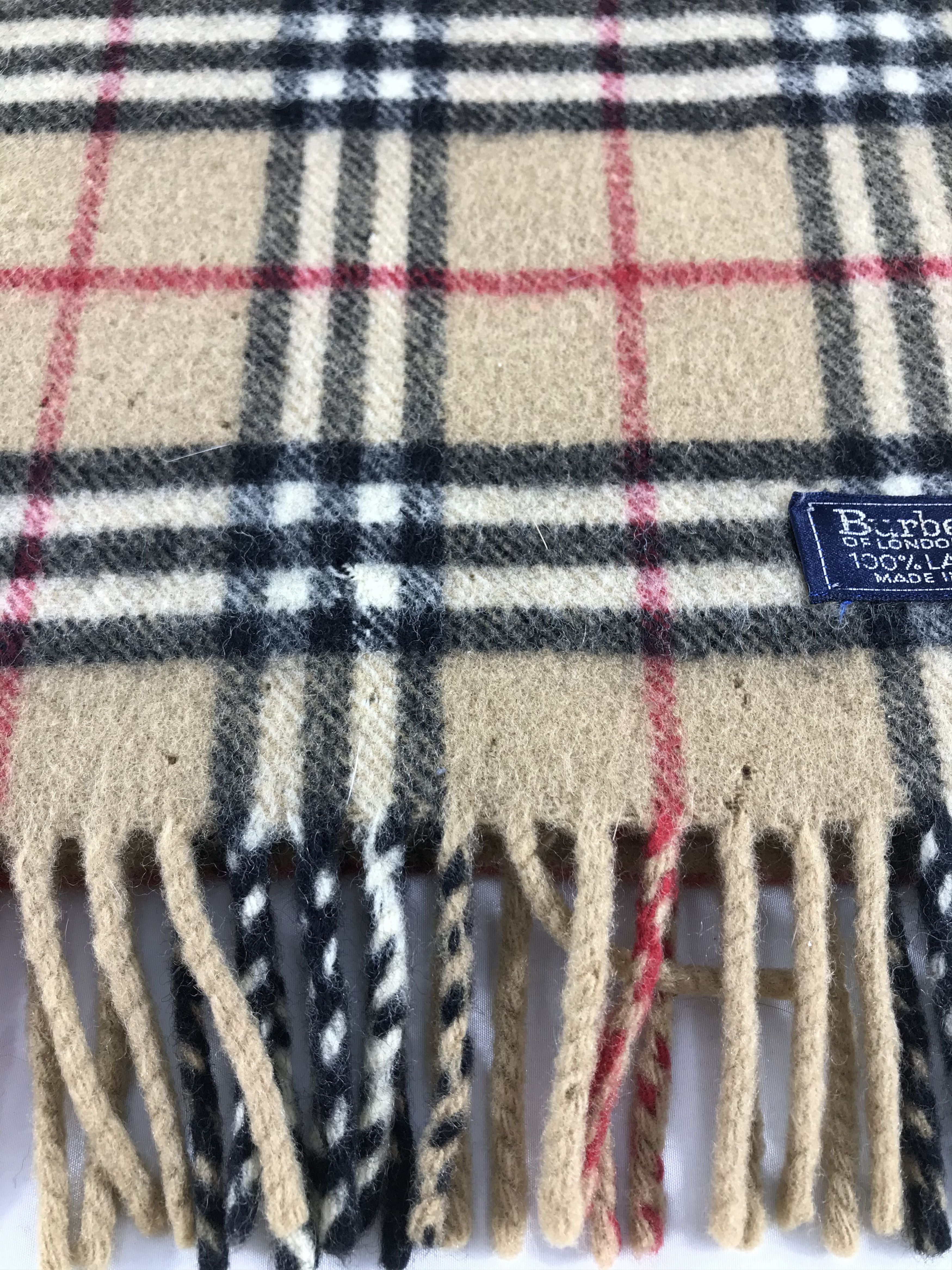Burberry Burberrys Tan Nova Check Scarf Muffler Wool V435 Size ONE SIZE - 8 Thumbnail
