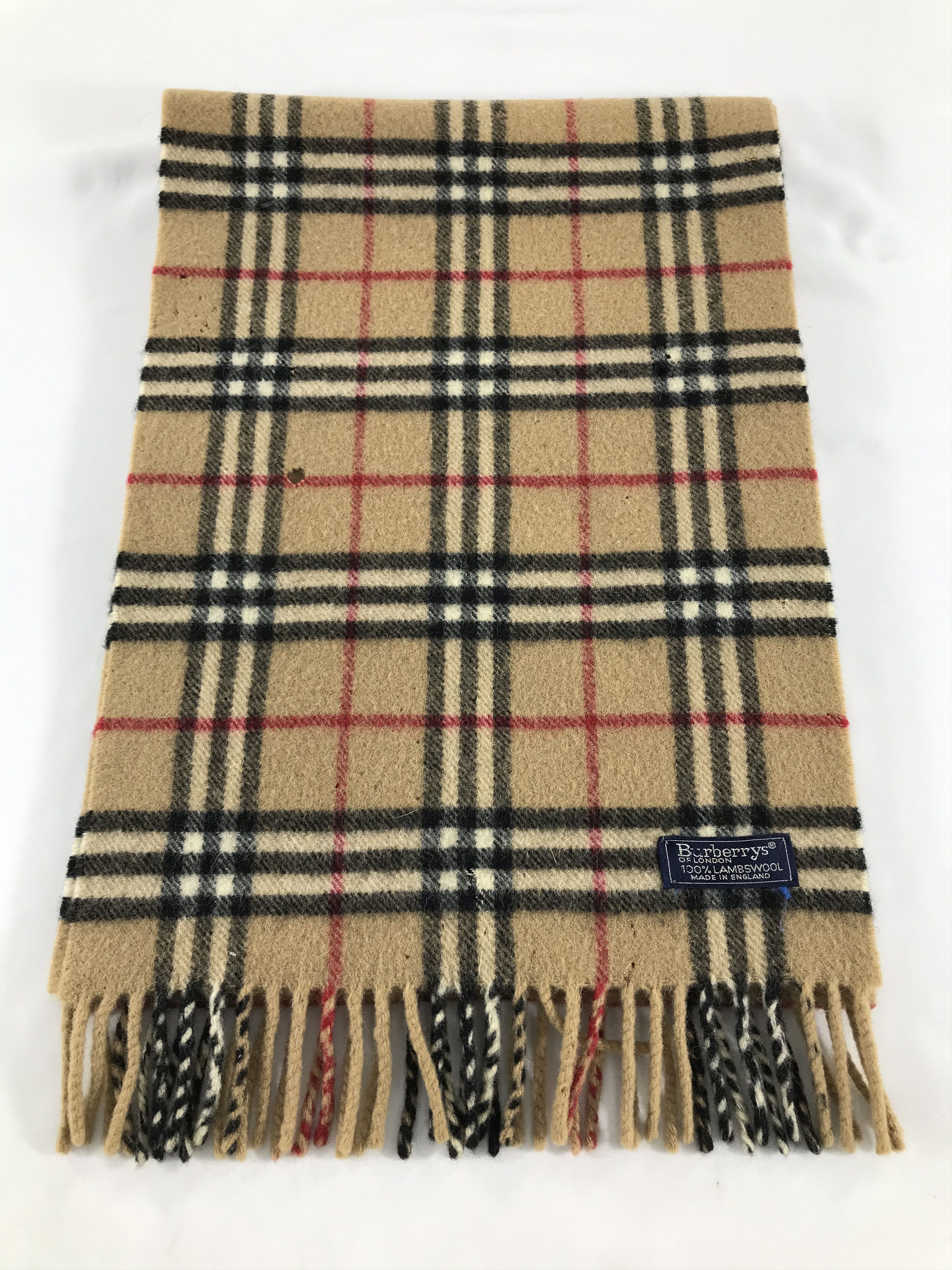 Burberry Burberrys Tan Nova Check Scarf Muffler Wool V435 Size ONE SIZE - 2 Thumbnail