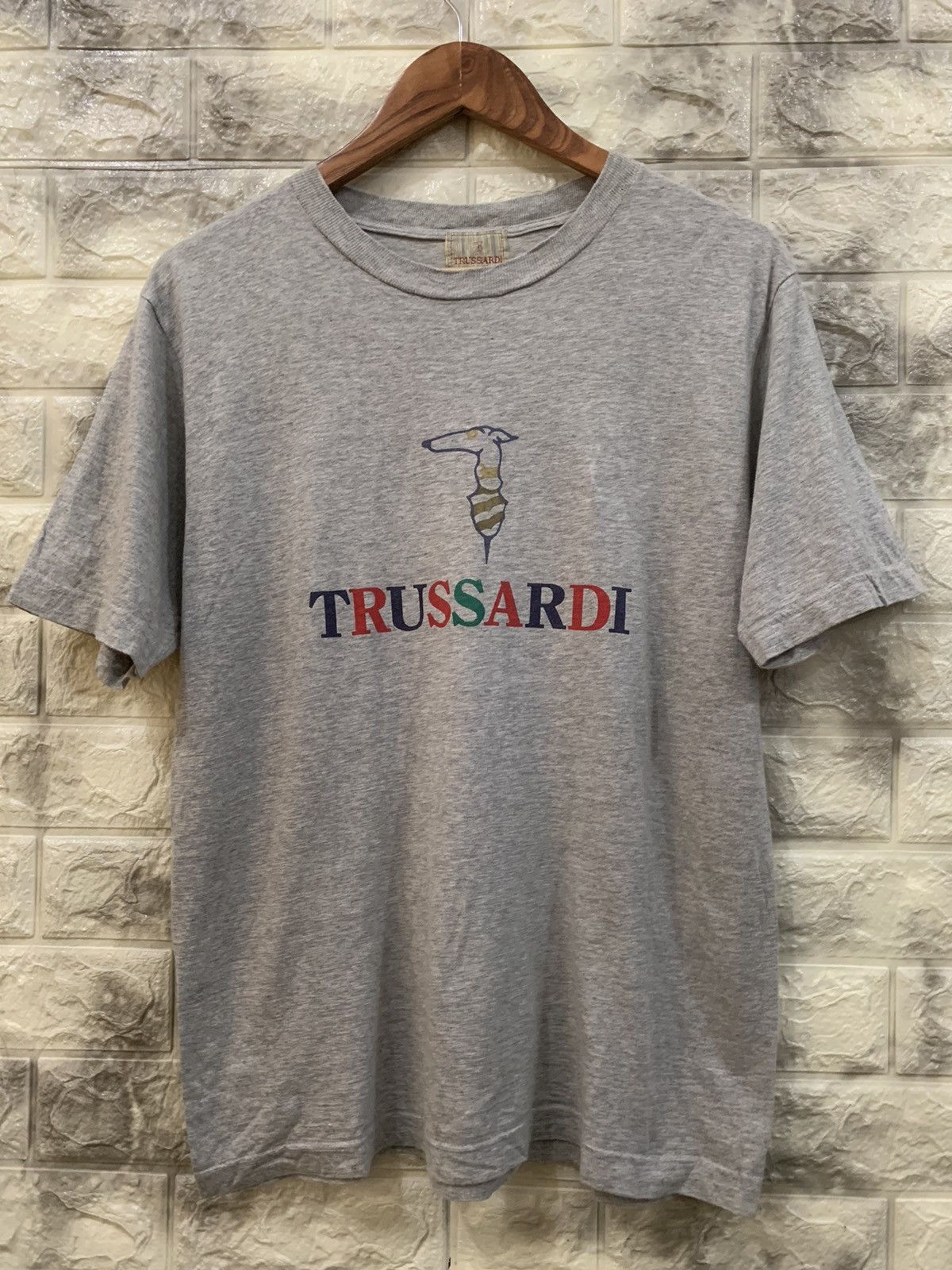 Trussardi Vintage Trussardi Multicolour Logo Tee Size US S / EU 44-46 / 1 - 2 Thumbnail
