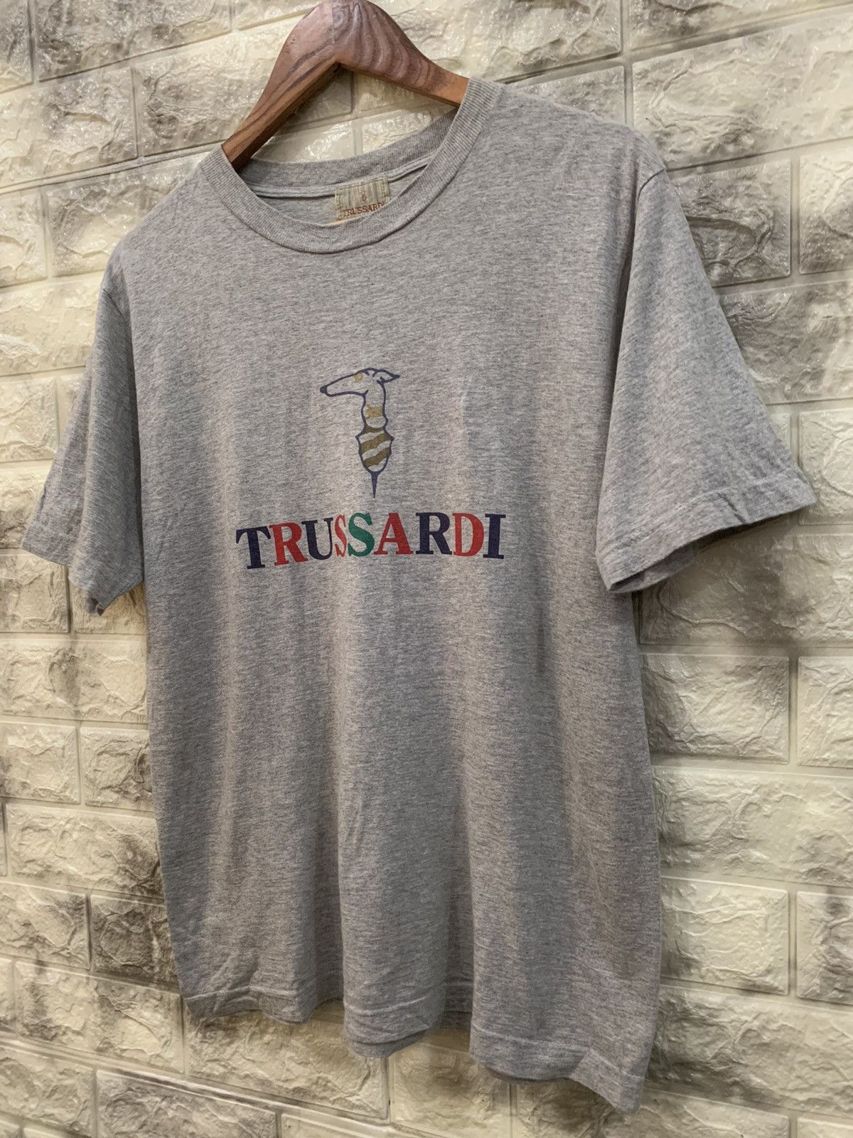 Trussardi Vintage Trussardi Multicolour Logo Tee Size US S / EU 44-46 / 1 - 3 Thumbnail