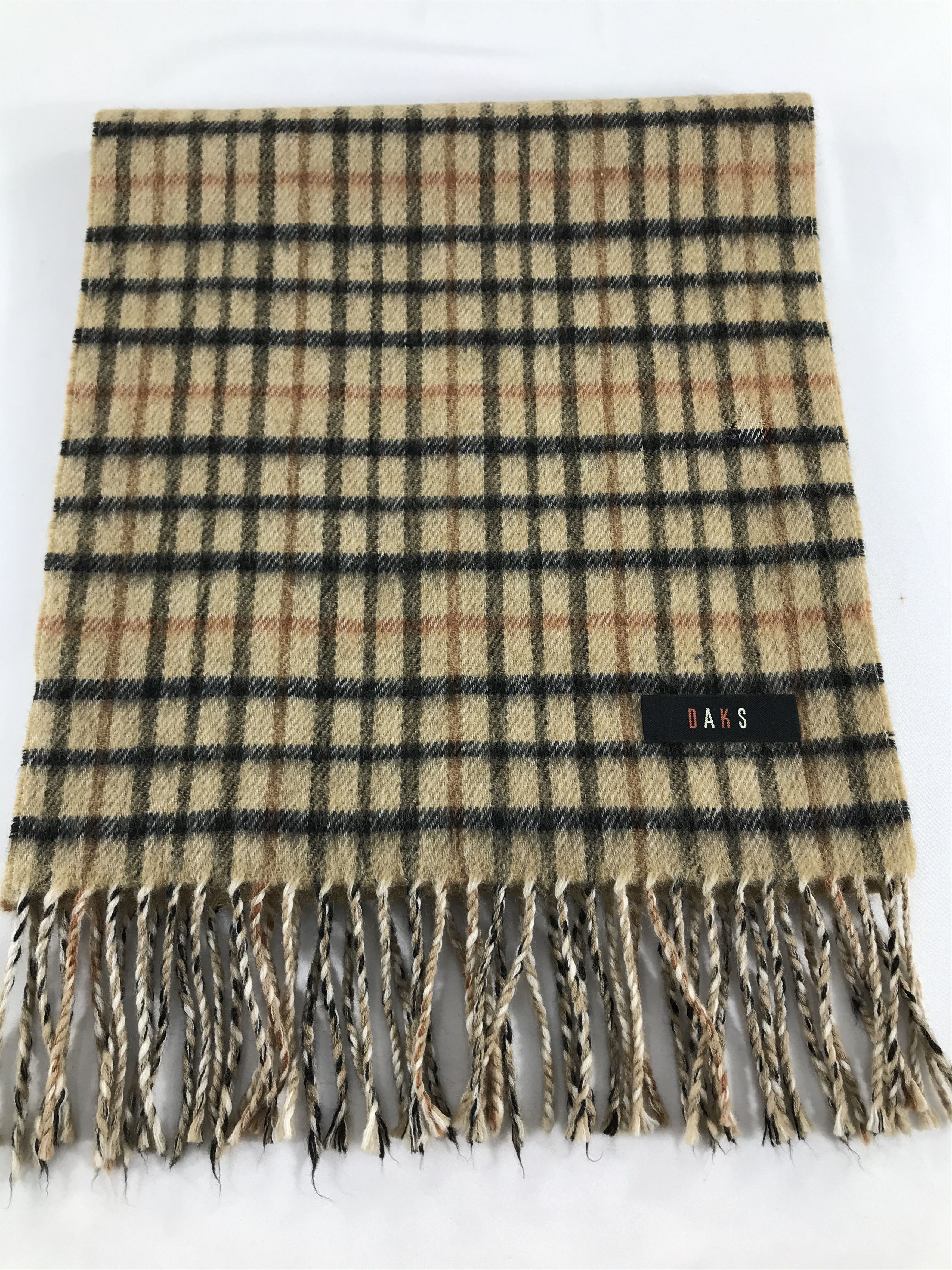 DAKS DAKS London Gingham Wool Scarf Muffler Neck Wrap V209 Size ONE SIZE - 2 Thumbnail