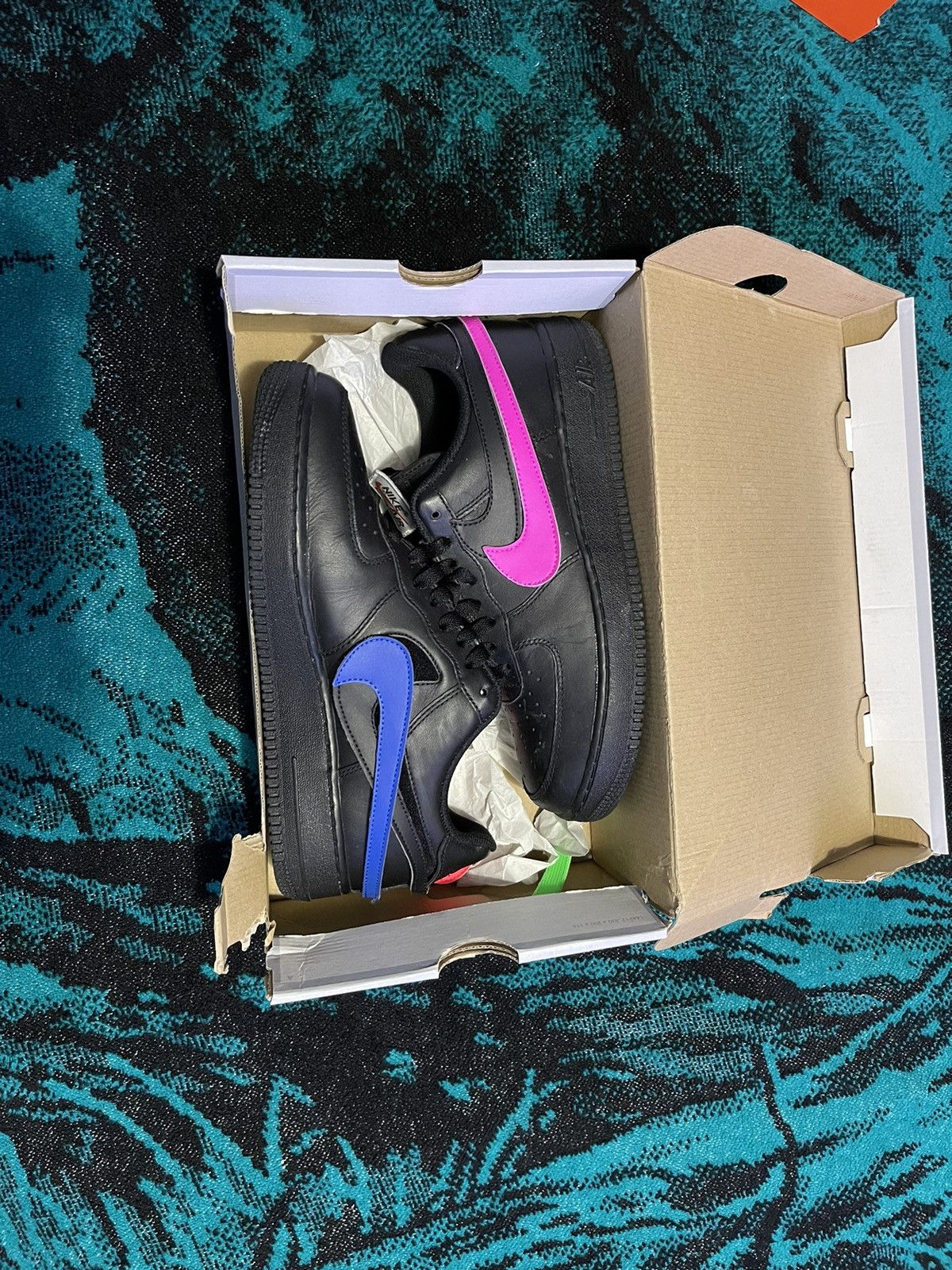 air force 1 swoosh pack black