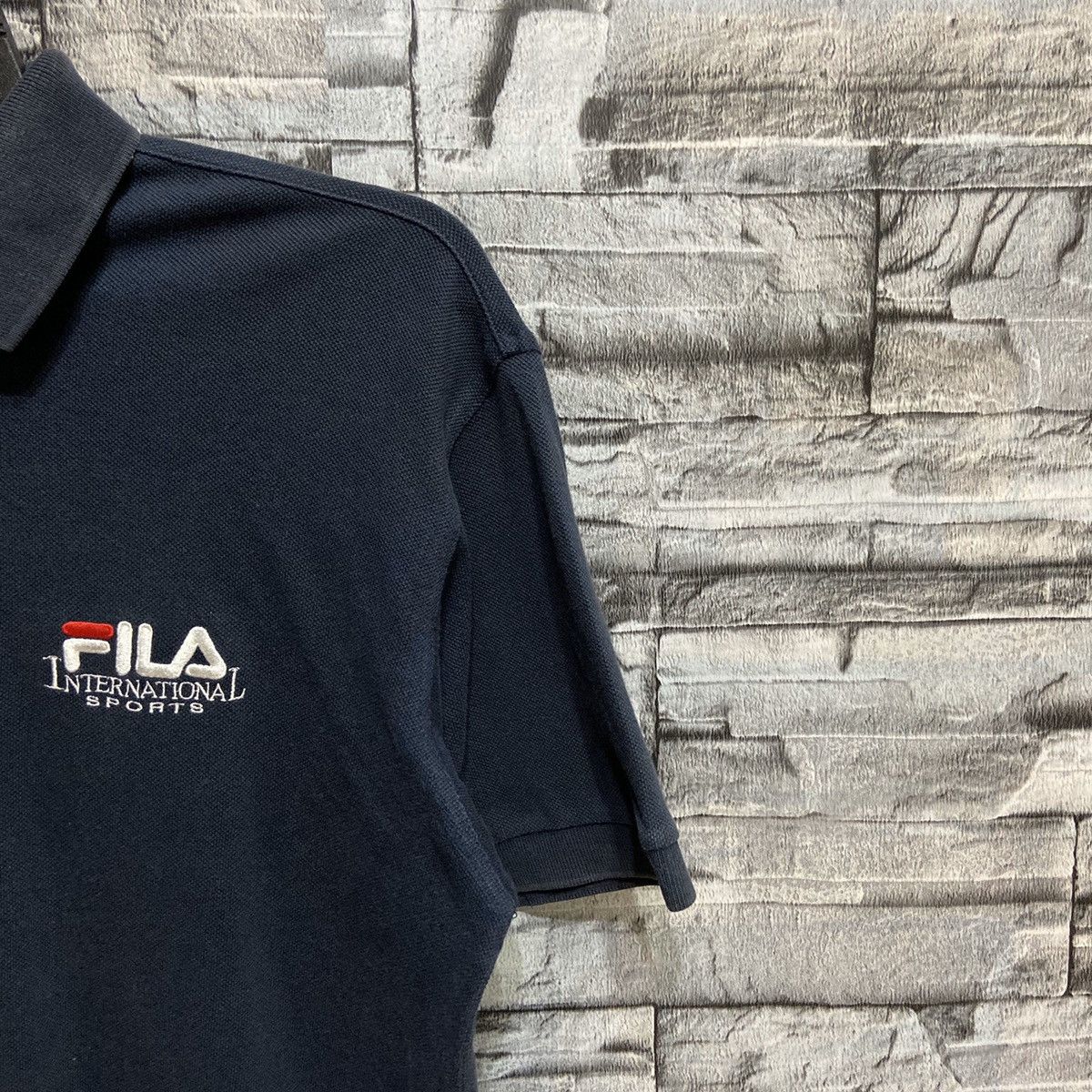 Fila Vintage Fila polo tee big logo embroidered fit L Size US L / EU 52-54 / 3 - 6 Thumbnail