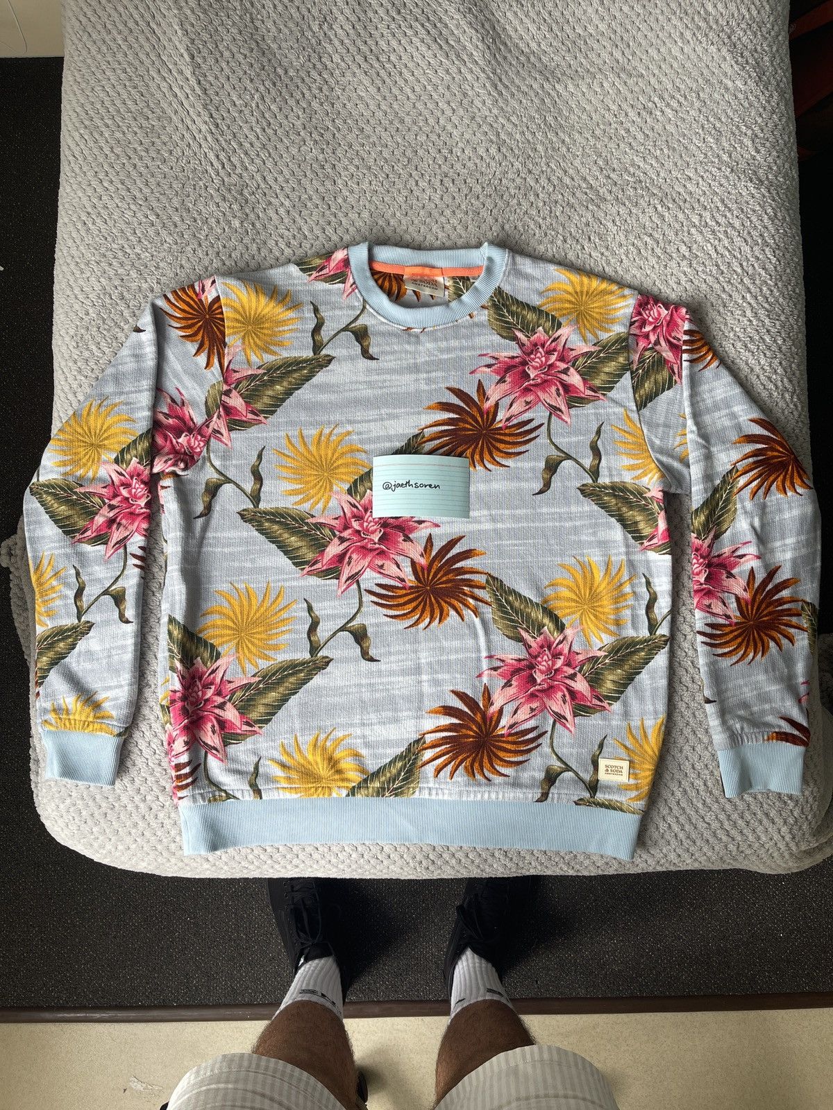 Printed organic cotton crewneck sweatshirt