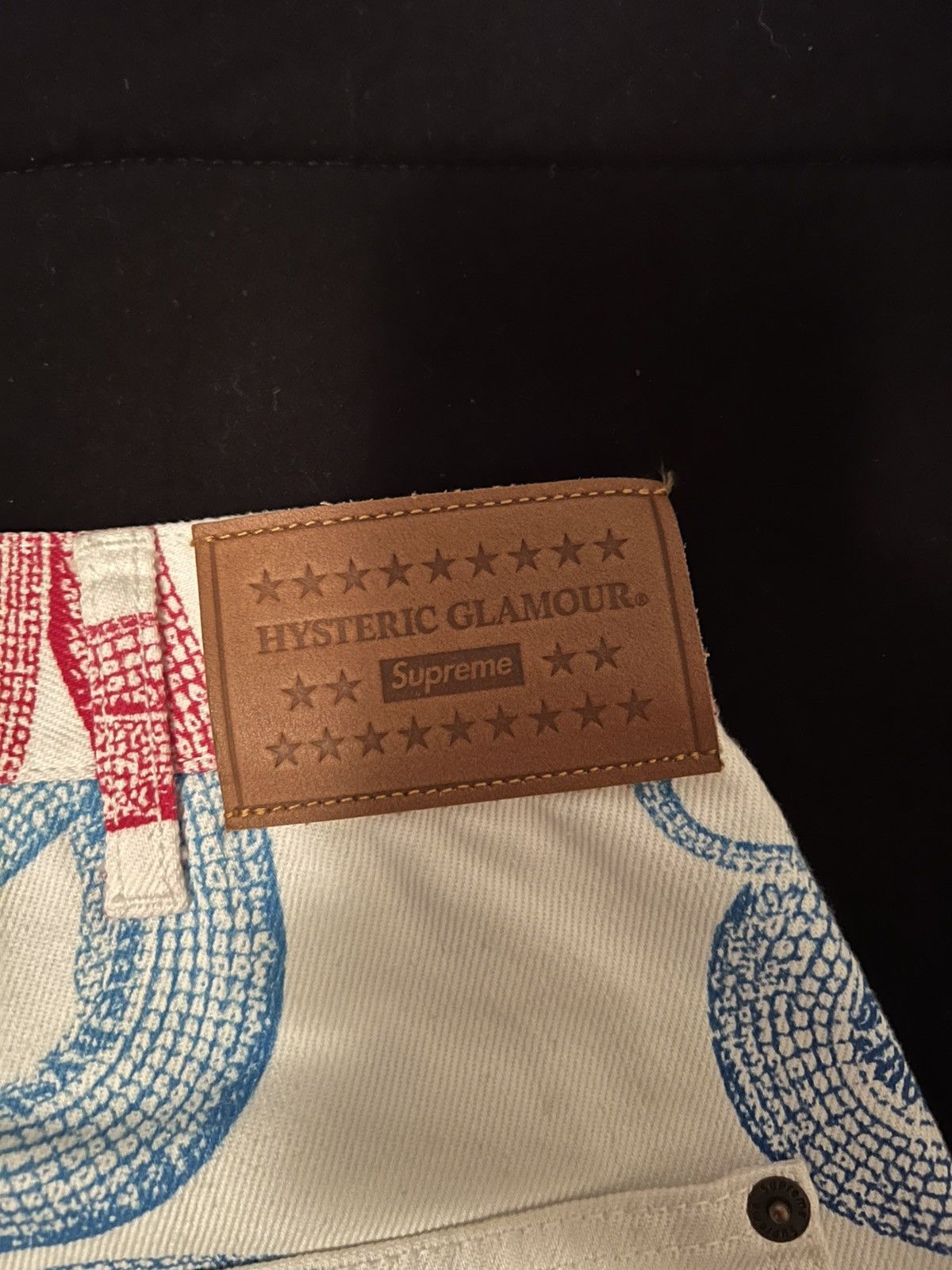 Hysteric Glamour × Supreme Supreme HYSTERIC GLAMOUR Snake Double Knee Denim Pants Size US 30 / EU 46 - 5 Thumbnail