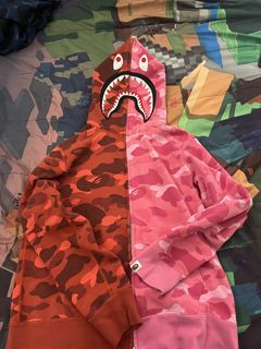 BAPE Pink Woodland Camo Shark Hoodie