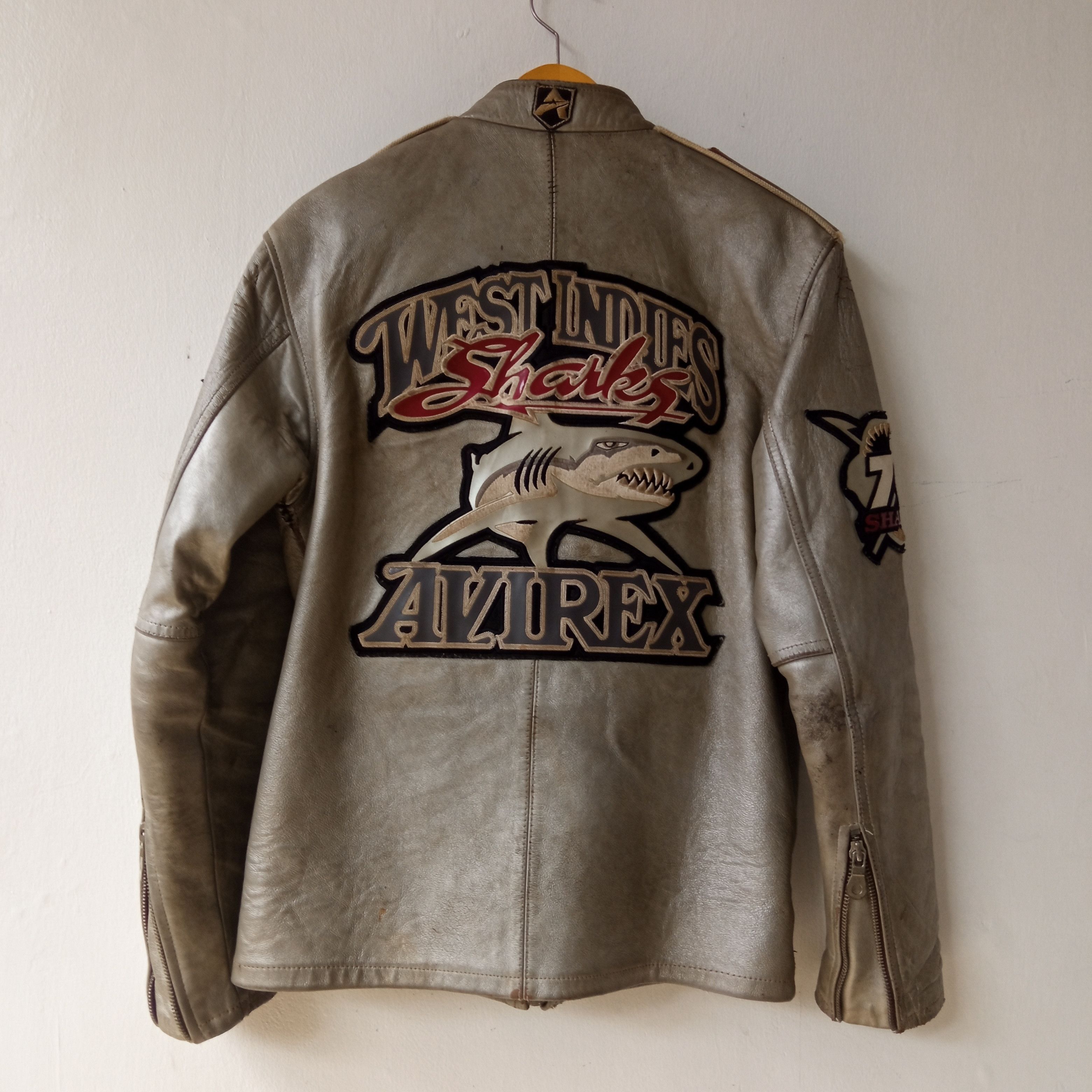 Vintage Vintage Avirex West Indies Shark Biker leather jacket | Grailed