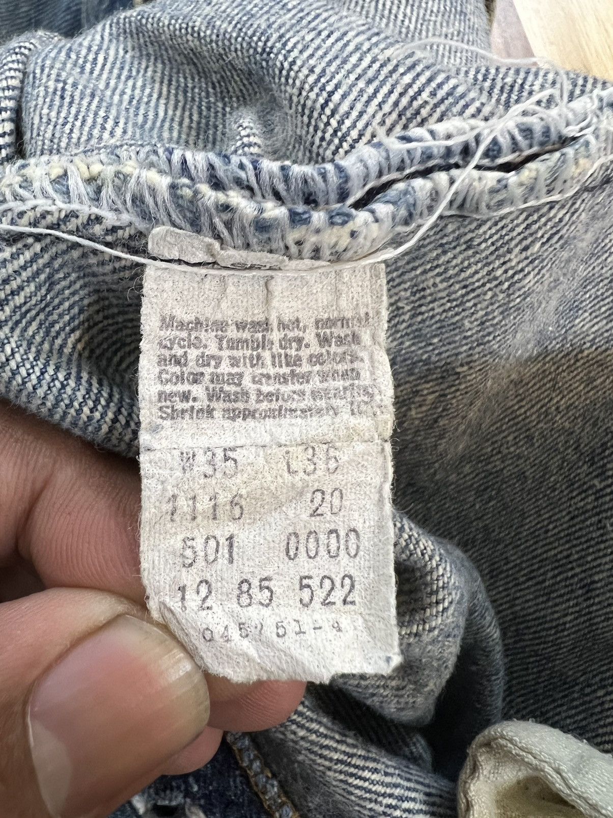 Levi's Vintage 80’s Levis 501 Small e Denim Jeans Size US 33 - 13 Thumbnail