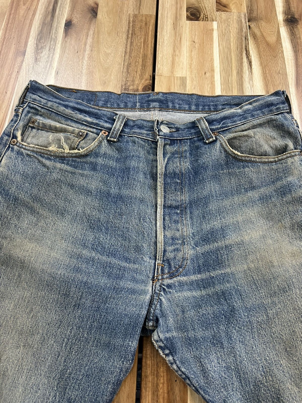 Levi's Vintage 80’s Levis 501 Small e Denim Jeans Size US 33 - 6 Thumbnail