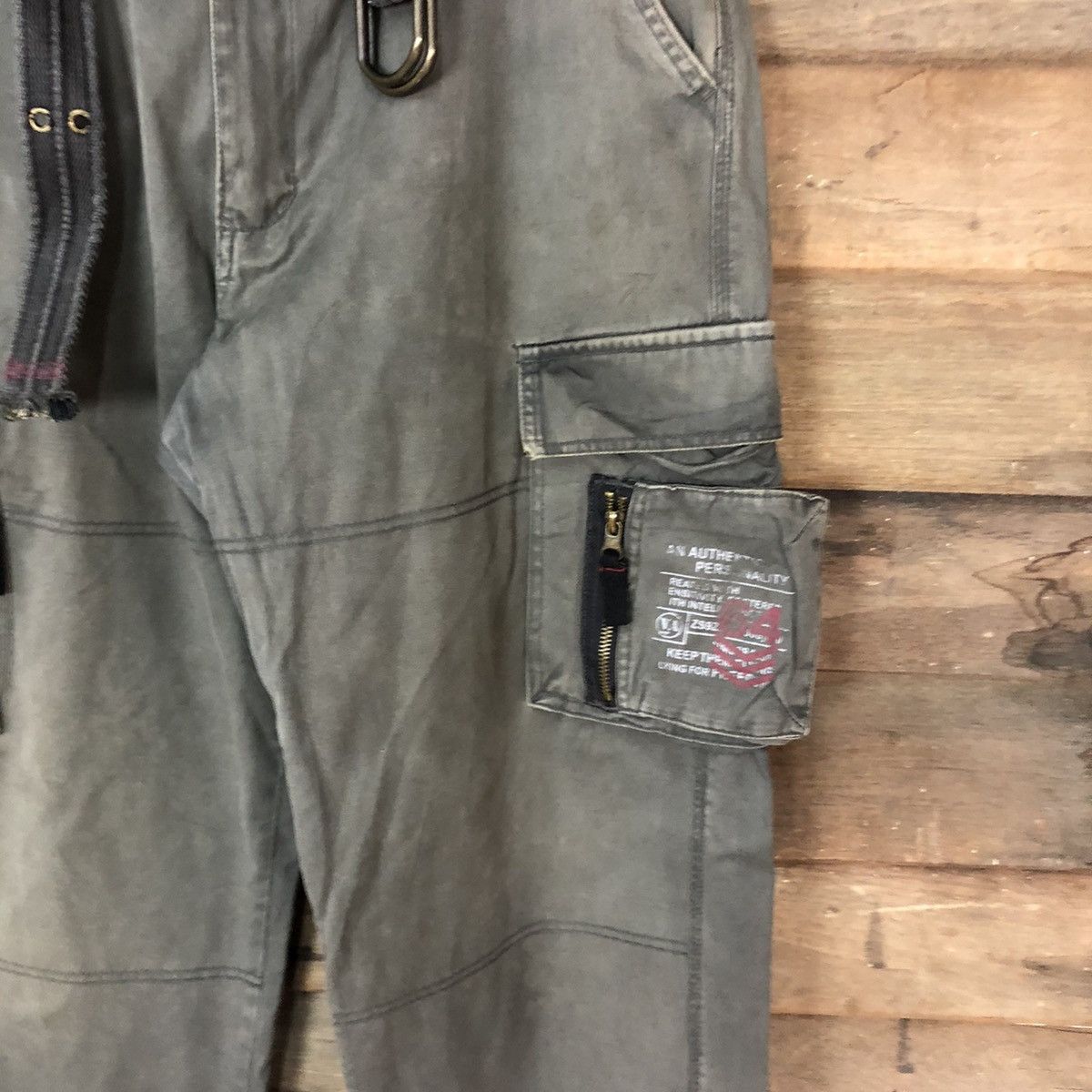 Vintage DL Vache Grey faded multi pocket tactical Cargo Pants #4504 Size US 34 / EU 50 - 7 Thumbnail