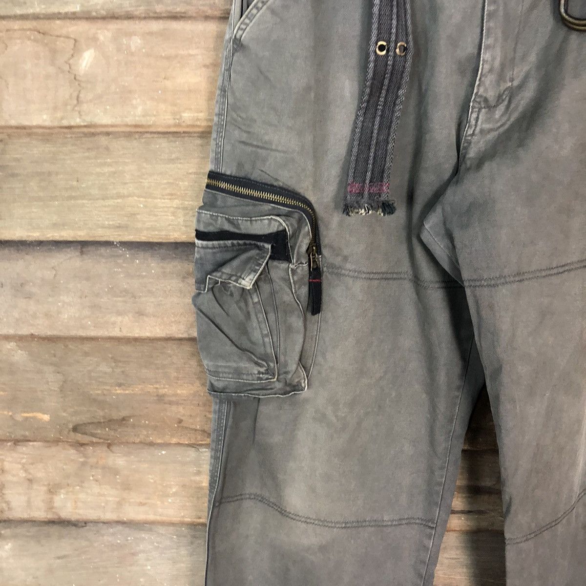 Vintage DL Vache Grey faded multi pocket tactical Cargo Pants #4504 Size US 34 / EU 50 - 6 Thumbnail