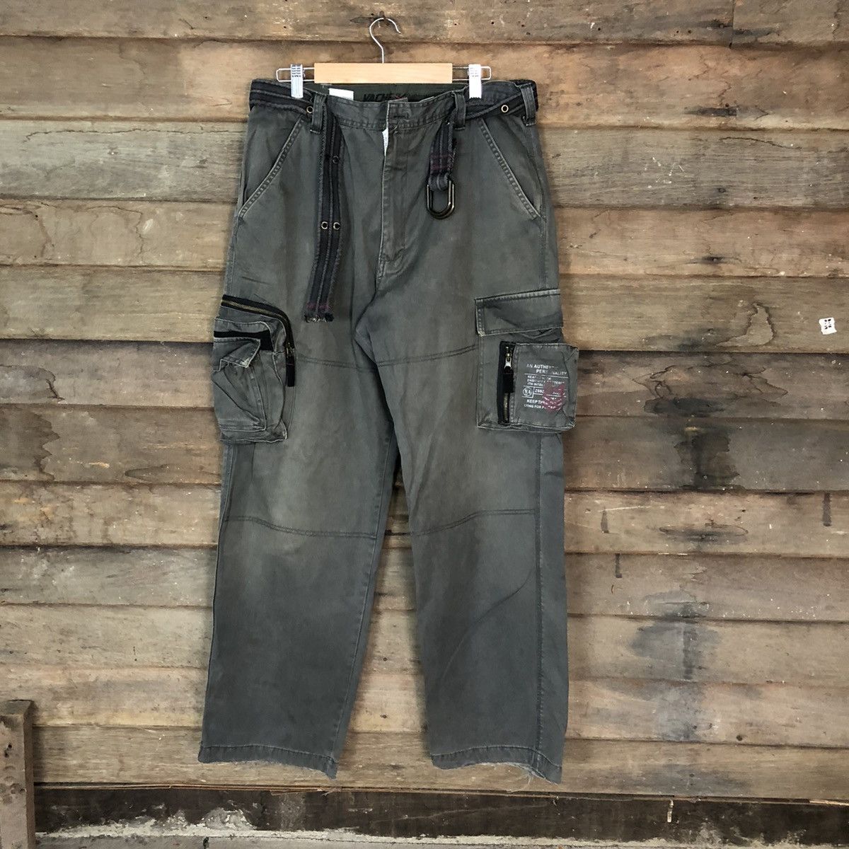 image of Faded Glory Dl Vache Grey Faded Multi Pocket Tactical Cargo Pants 4504, Men's (Size 32)