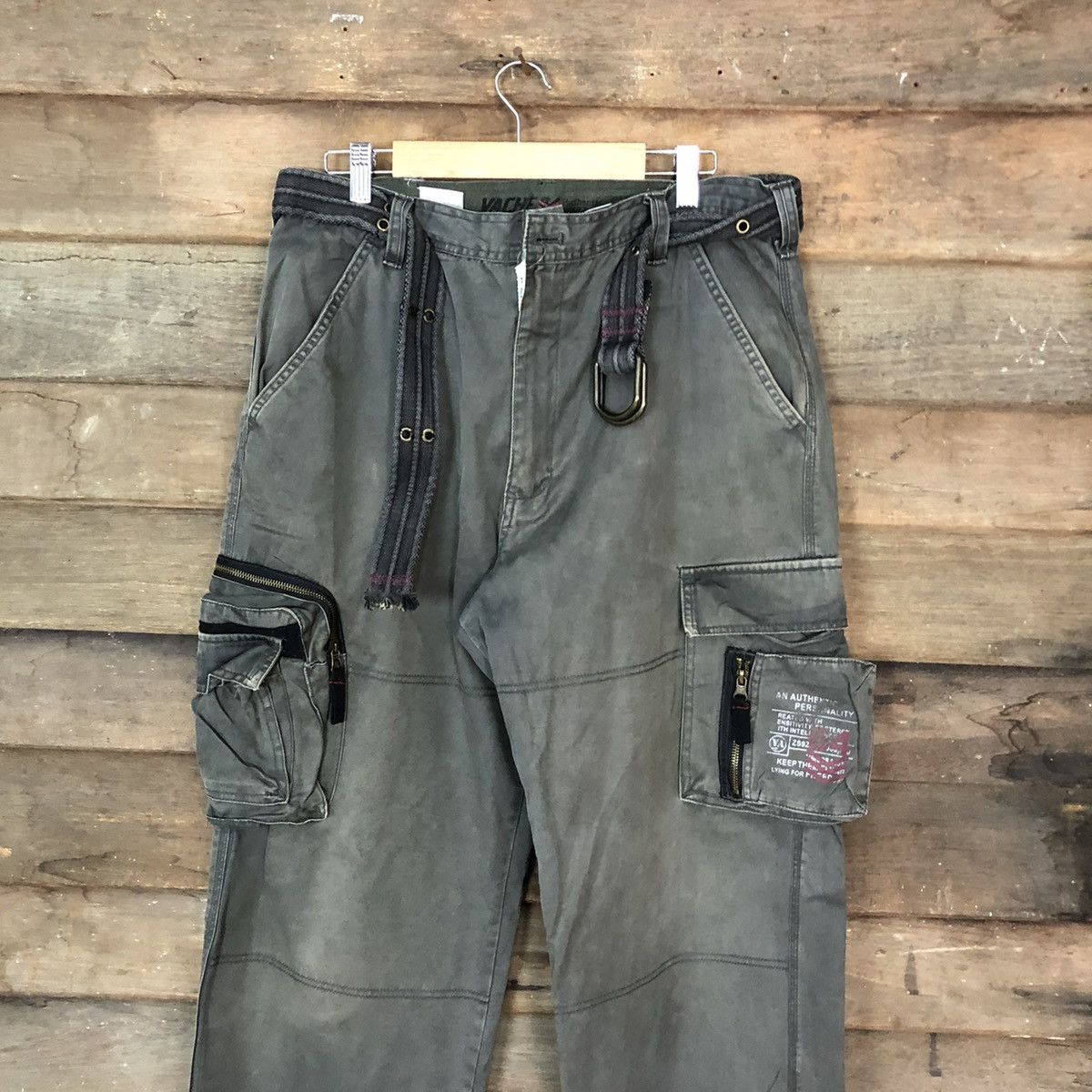 Vintage DL Vache Grey faded multi pocket tactical Cargo Pants #4504 Size US 34 / EU 50 - 2 Thumbnail