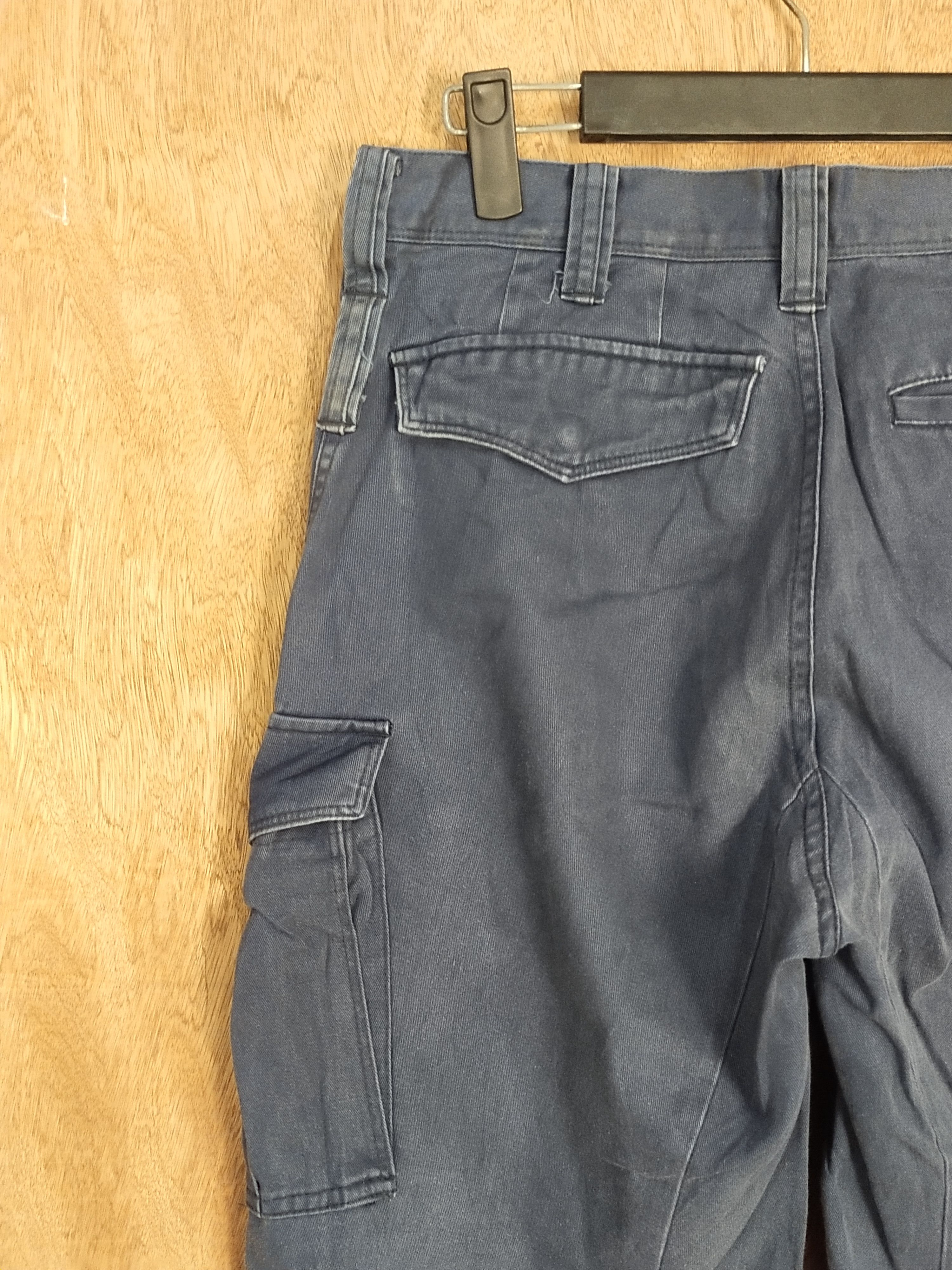Japanese Brand Japan Dark blue multipocket distressed cargo pants #S124 Size US 31 - 12 Thumbnail