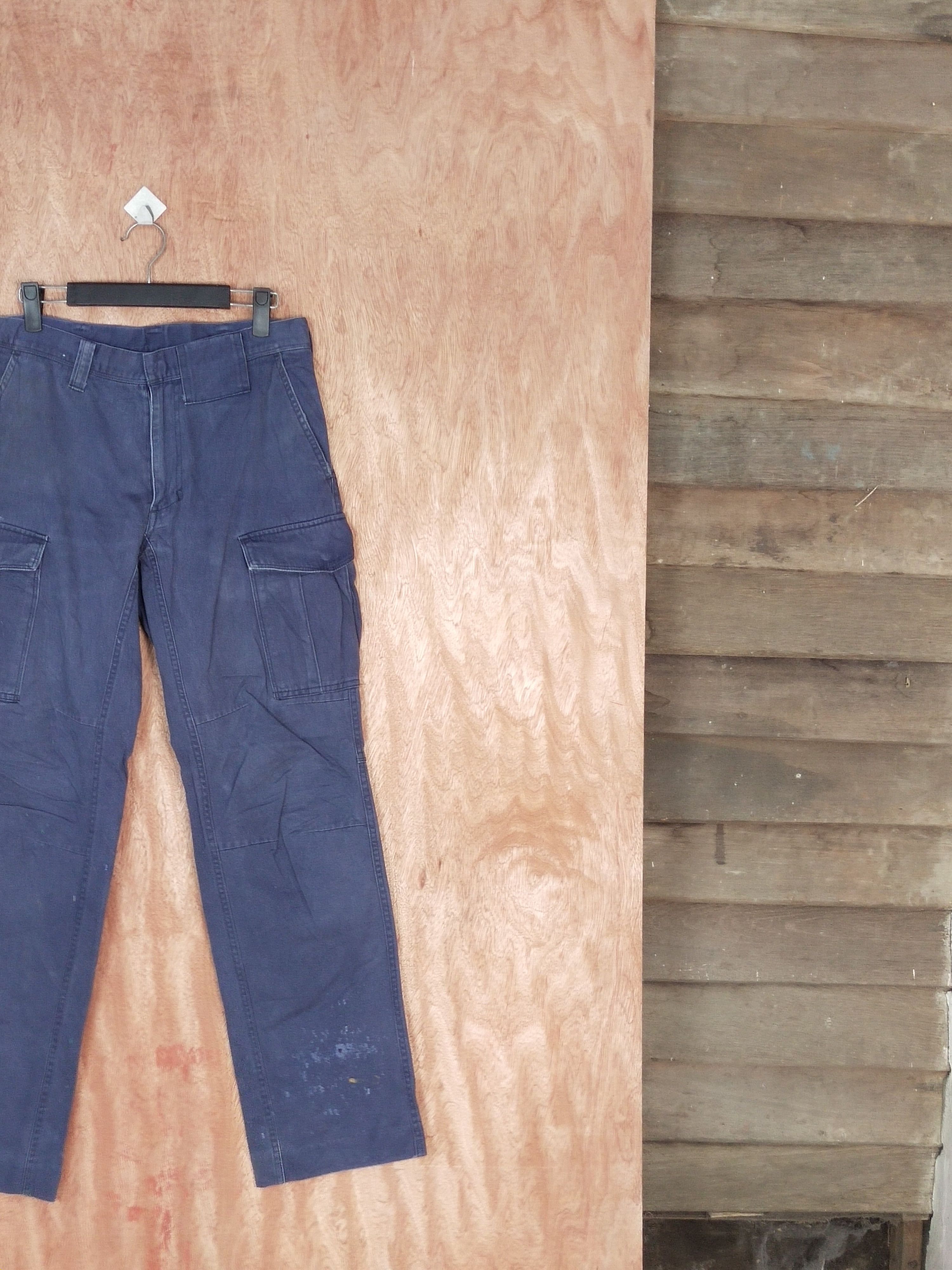 Japanese Brand Japan Dark blue multipocket distressed cargo pants #S124 Size US 31 - 3 Thumbnail