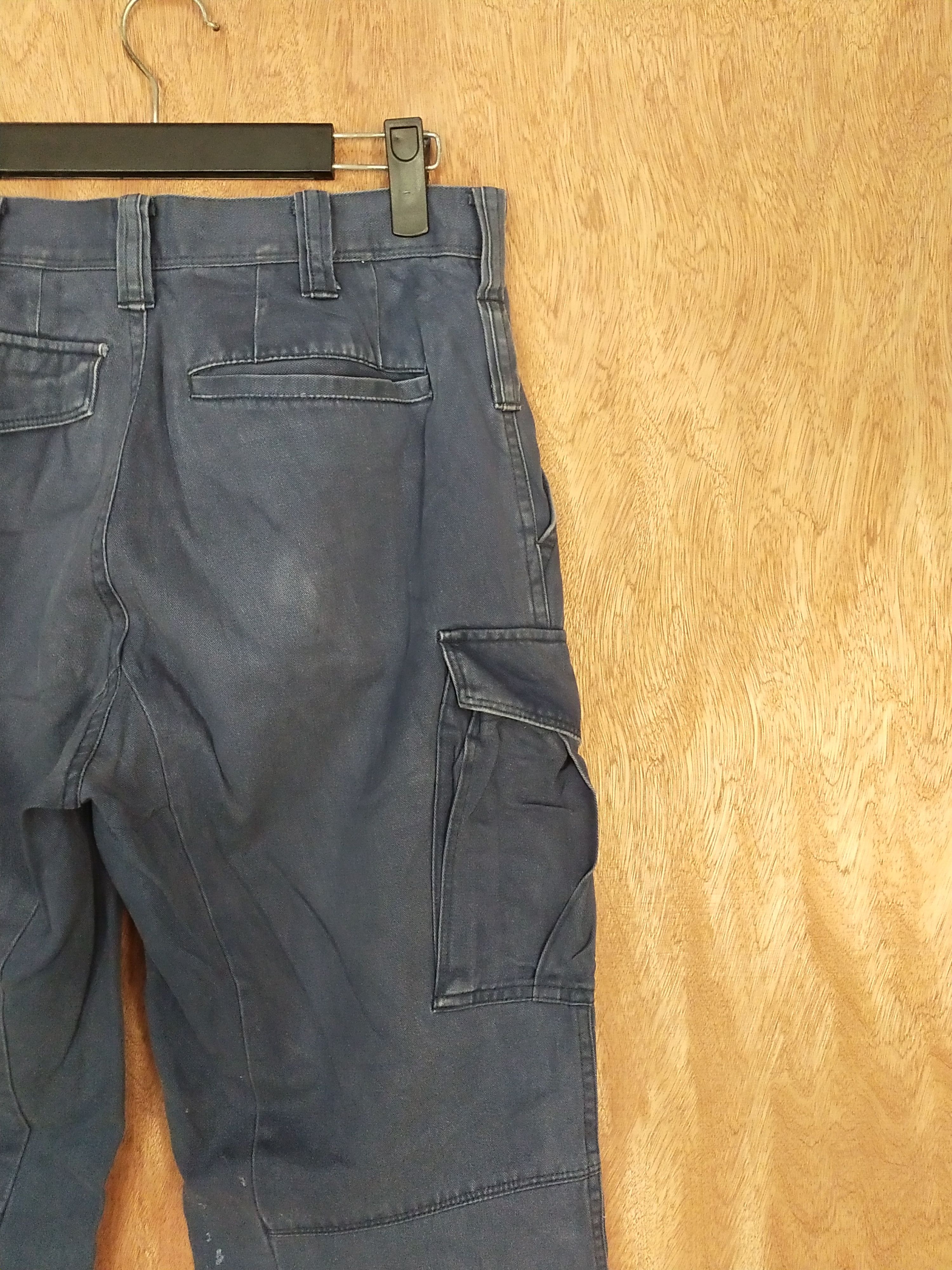 Japanese Brand Japan Dark blue multipocket distressed cargo pants #S124 Size US 31 - 10 Thumbnail
