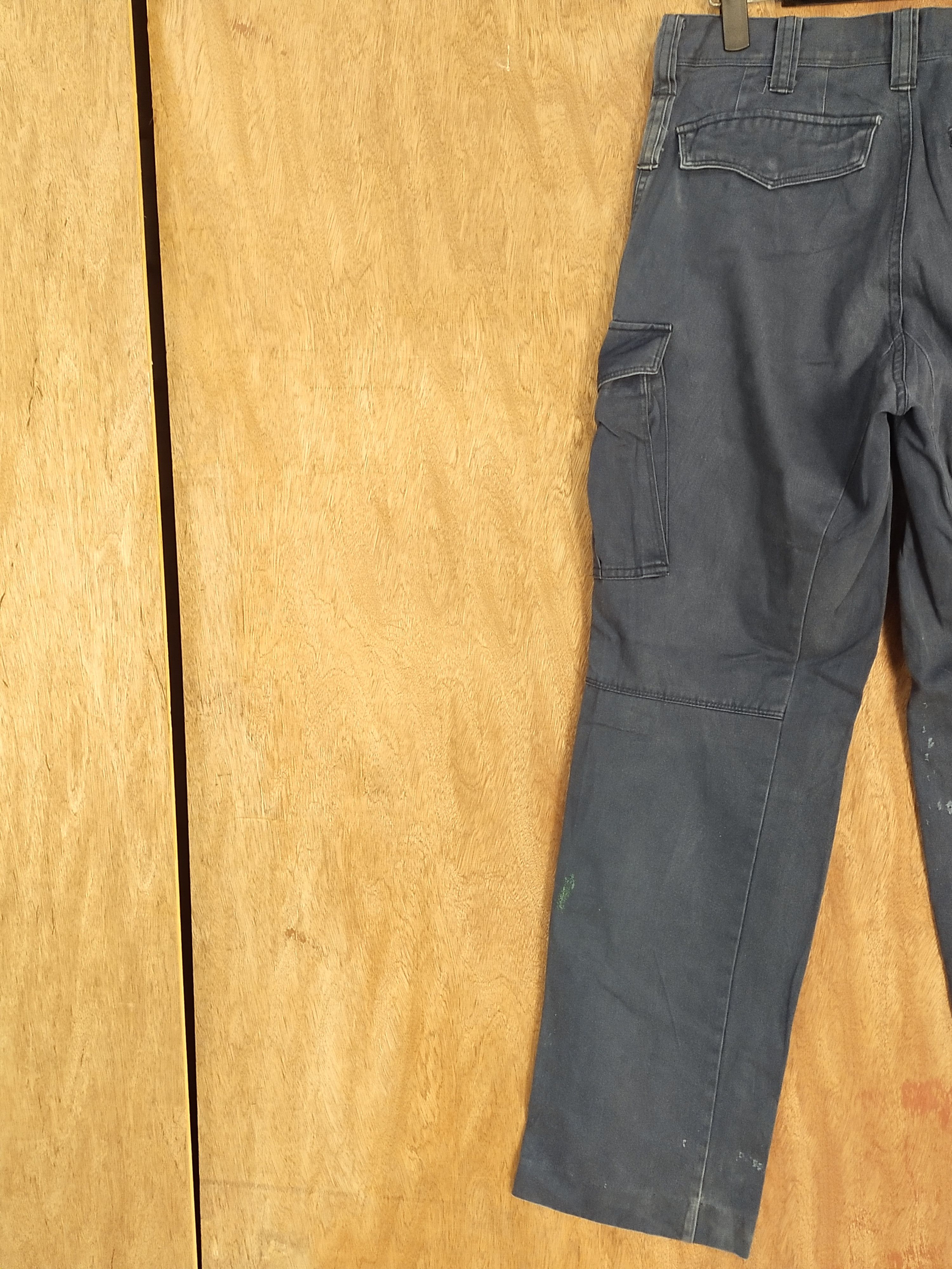 Japanese Brand Japan Dark blue multipocket distressed cargo pants #S124 Size US 31 - 11 Thumbnail